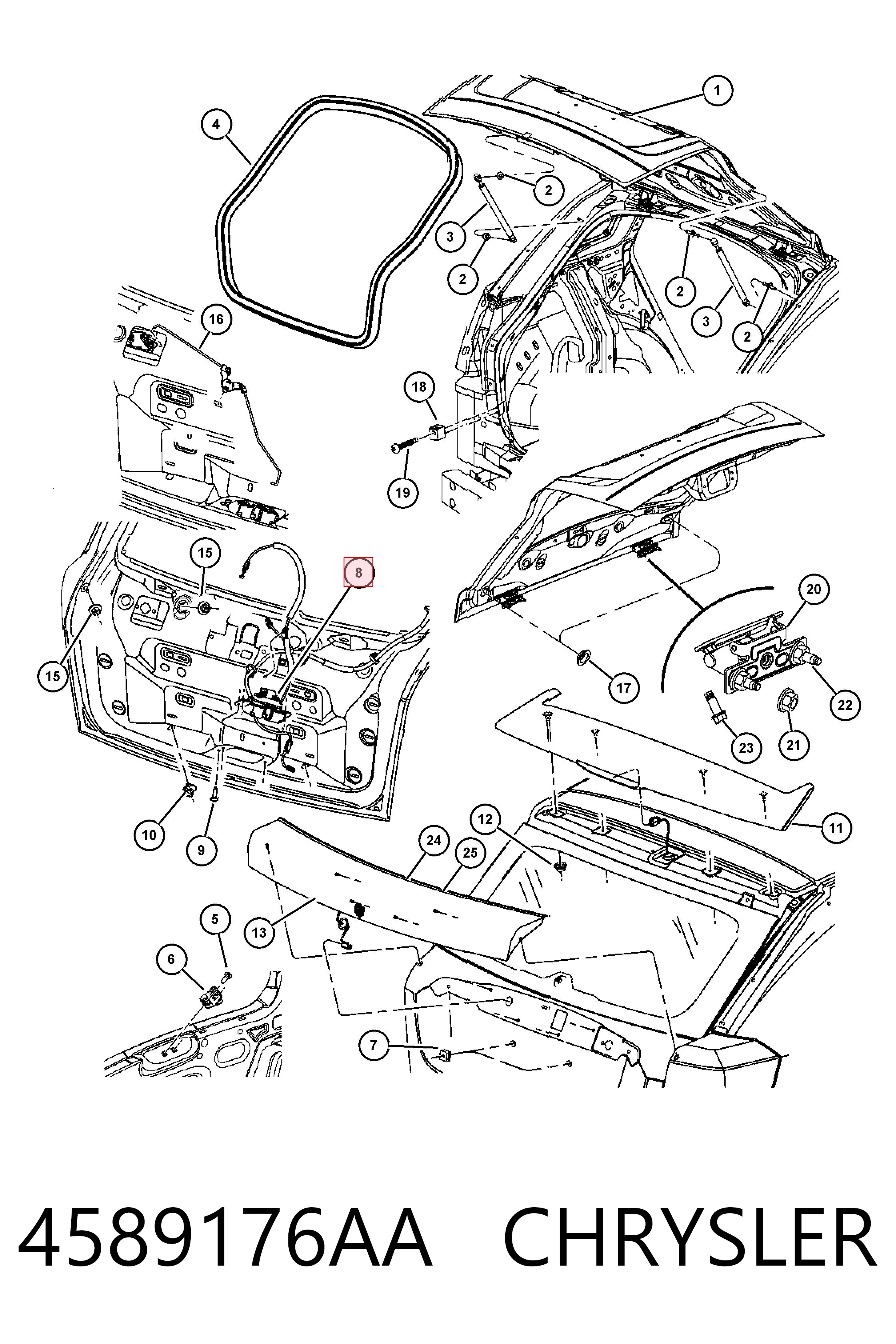 Замок крышки багажника Fiat/Alfa/Lancia K04589176AA