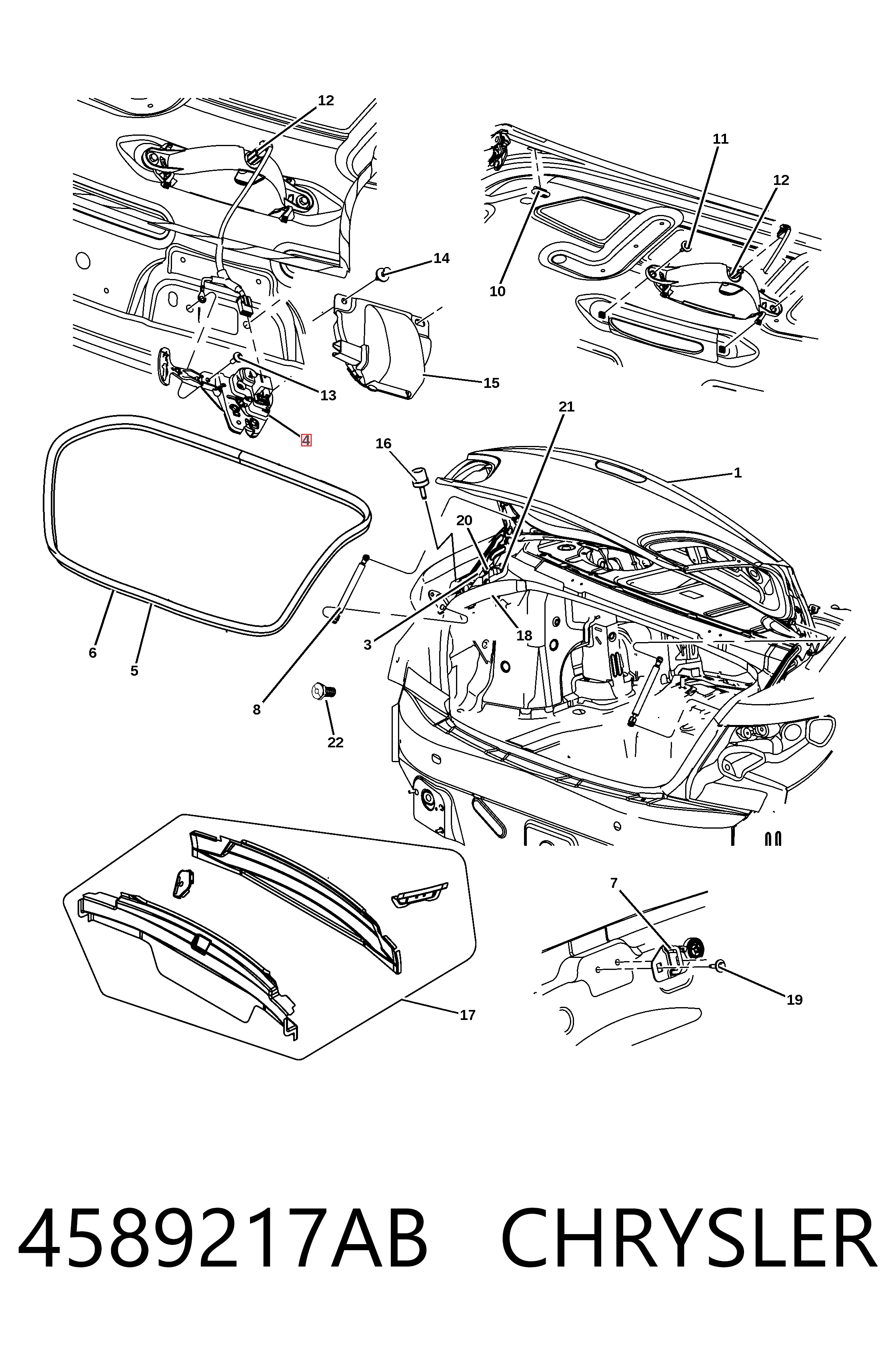 Замок двери багажника Fiat/Alfa/Lancia K04589217AC цена, от 57.01 USD