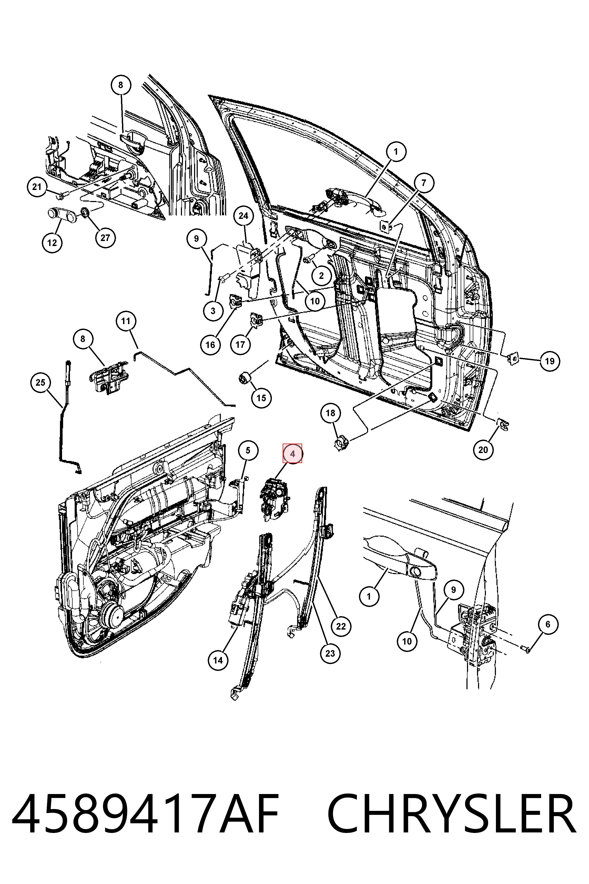 Купить K04589417AH Fiat/Alfa/Lancia Замок водительской двери