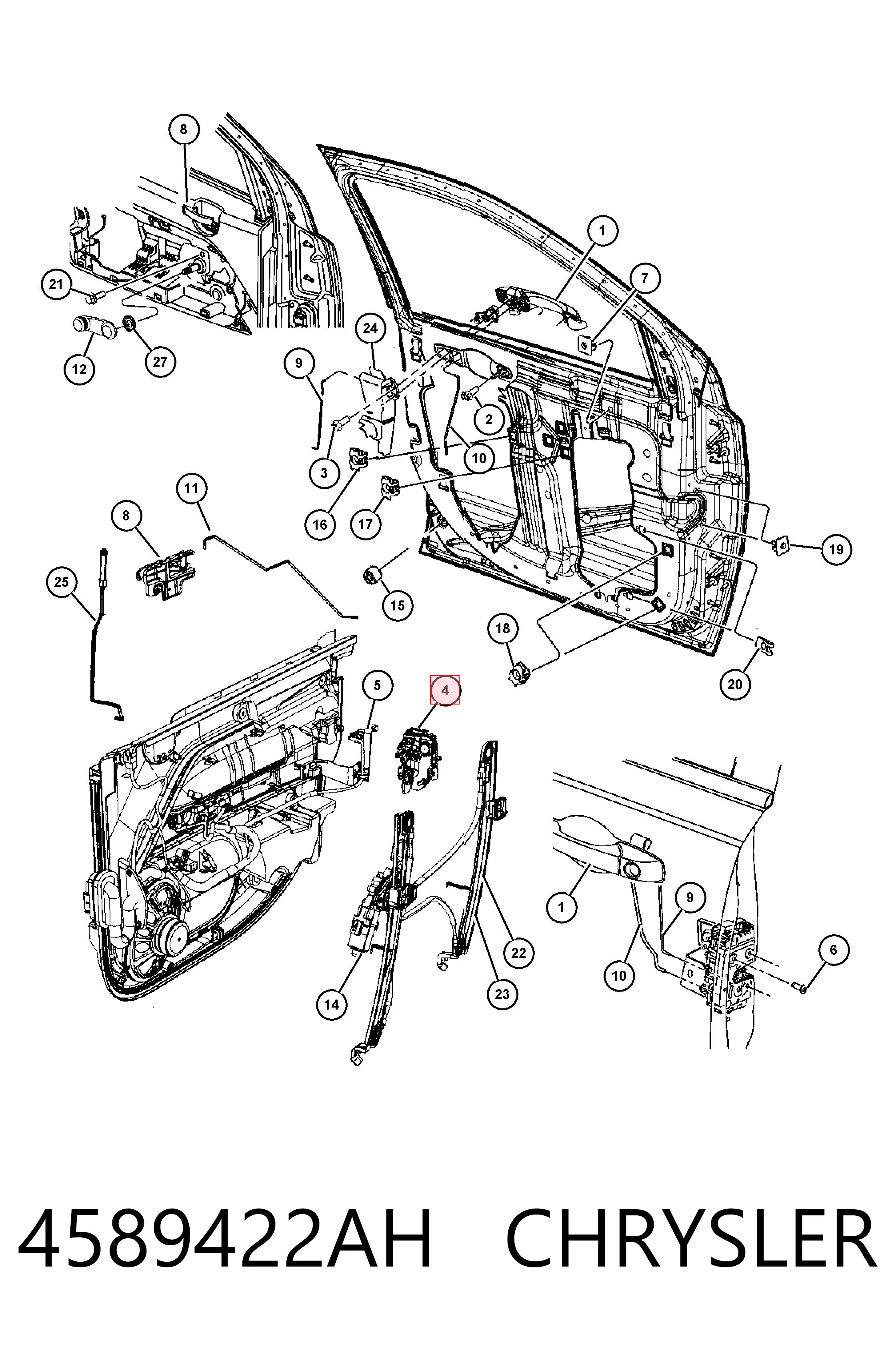 4589422AH Chrysler Внутренний дверной замок