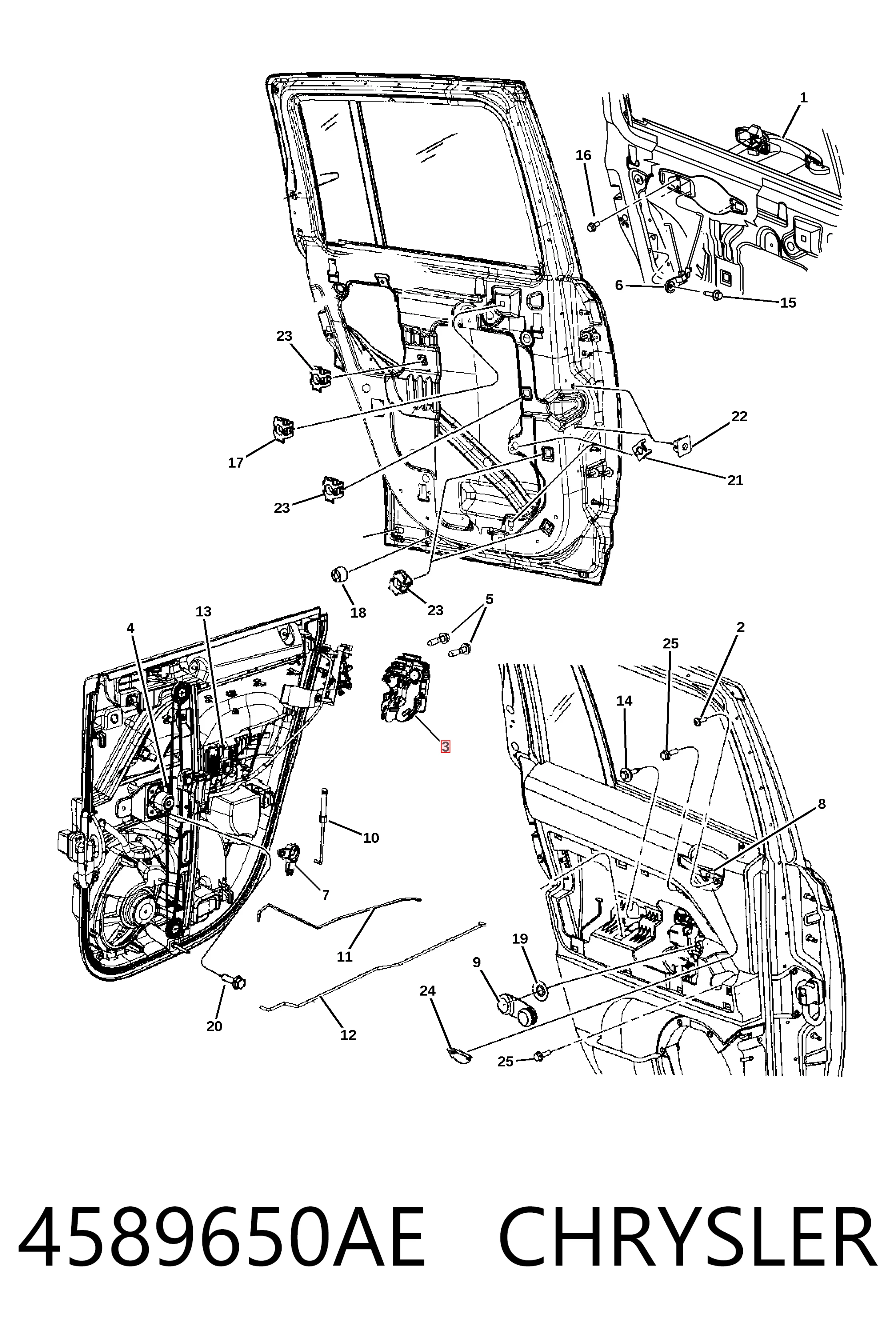 4589650AE Chrysler Замок двери задней правой