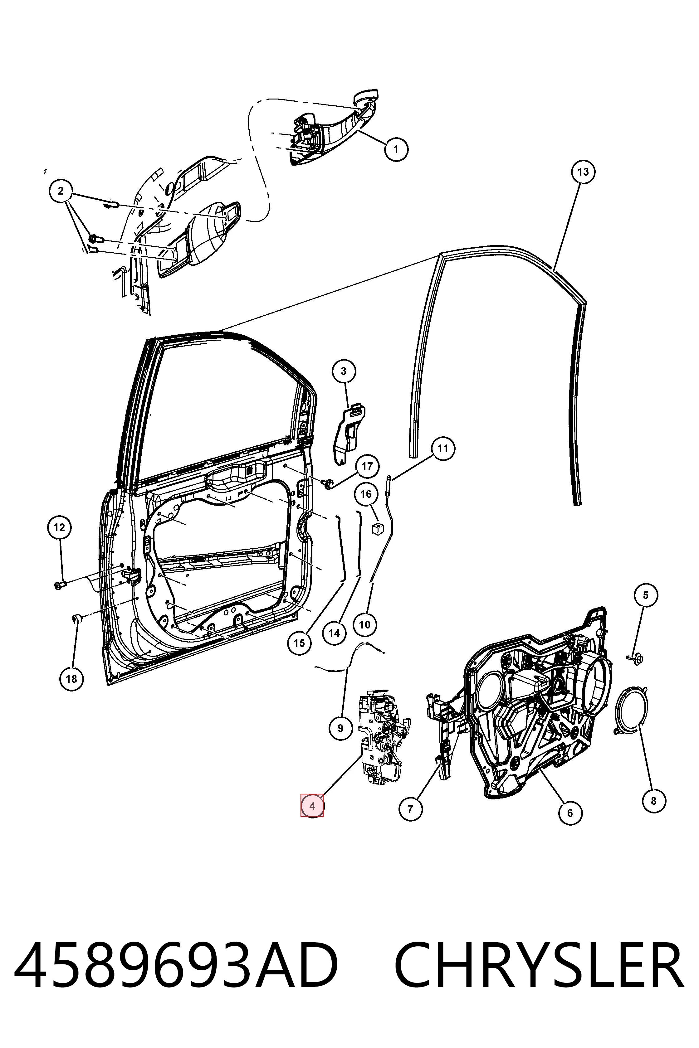 4589693AD Chrysler Замок двери водителя