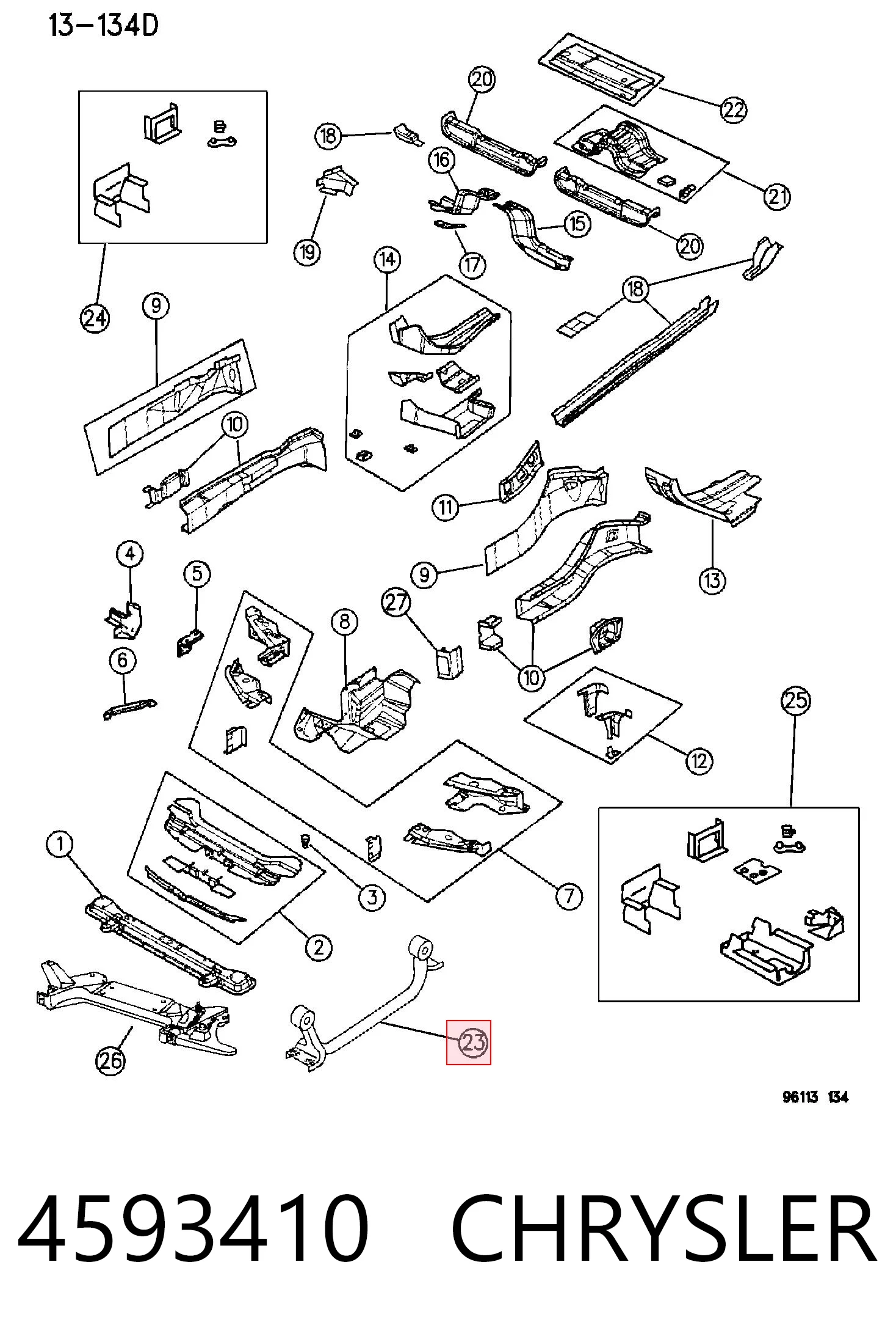 4593410 Chrysler Опора двигателя, левая/правая