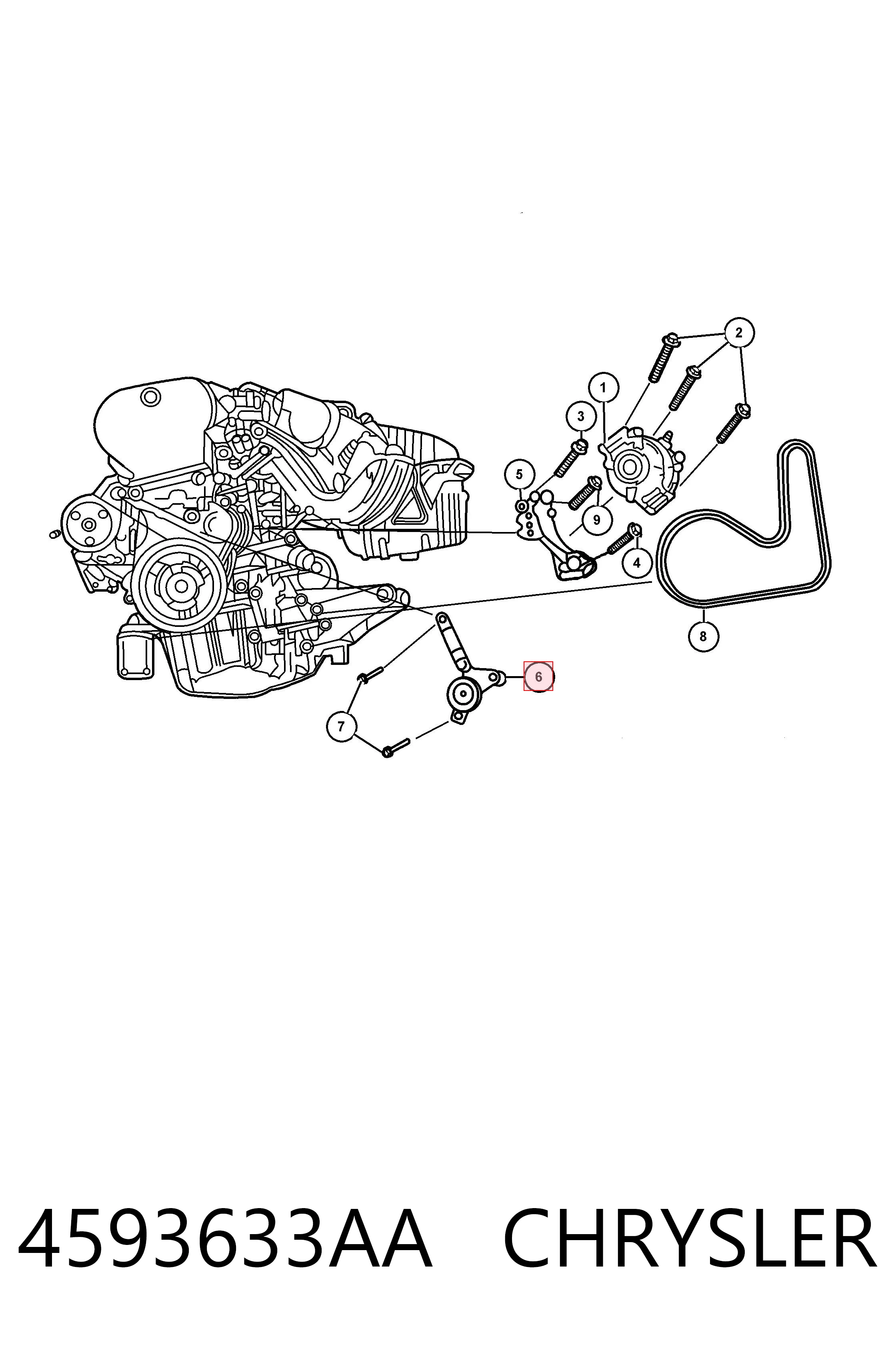 4593633AA Chrysler Натяжитель клинового ремня