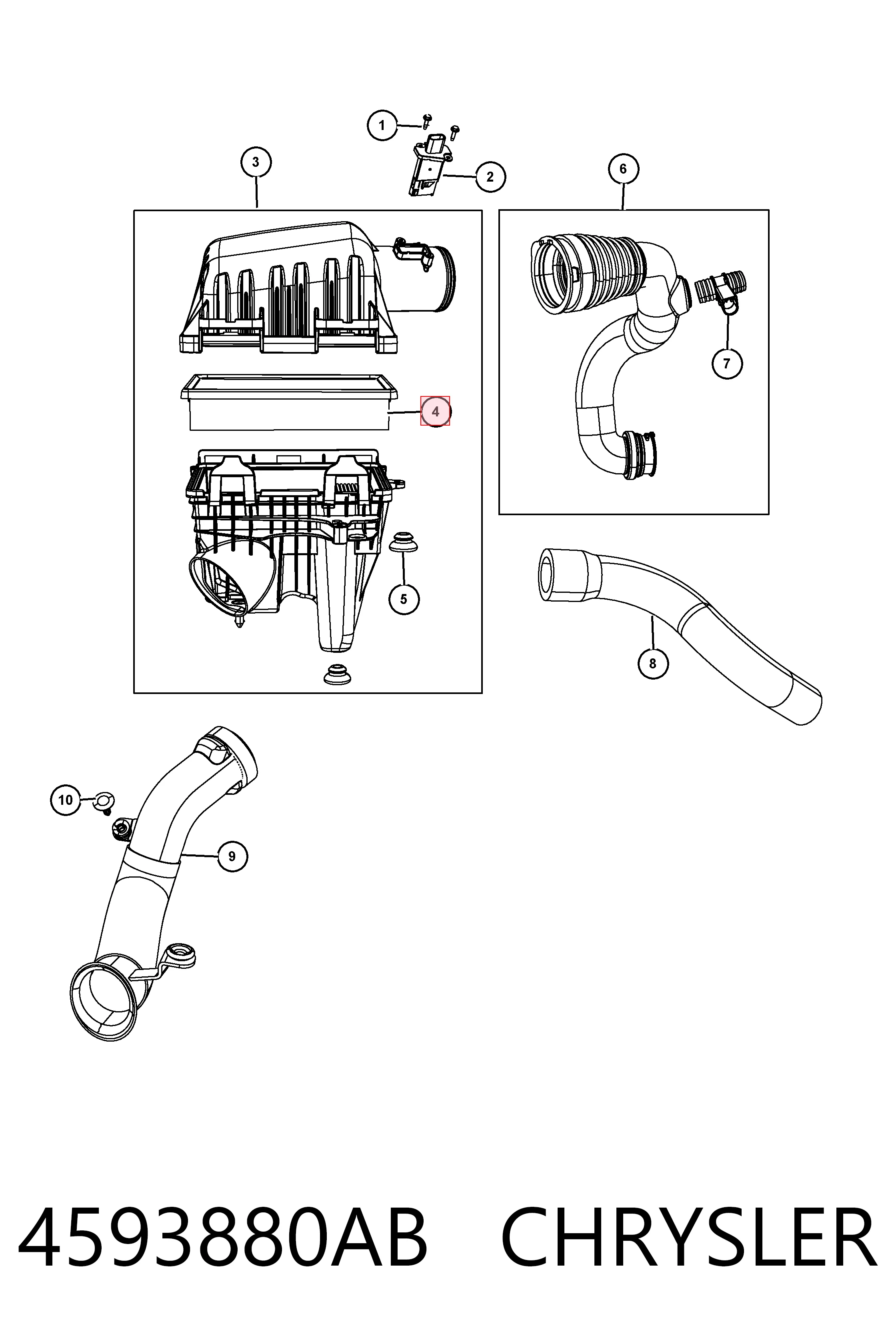 K04593880AB Fiat/Alfa/Lancia Воздушный фильтр двигателя