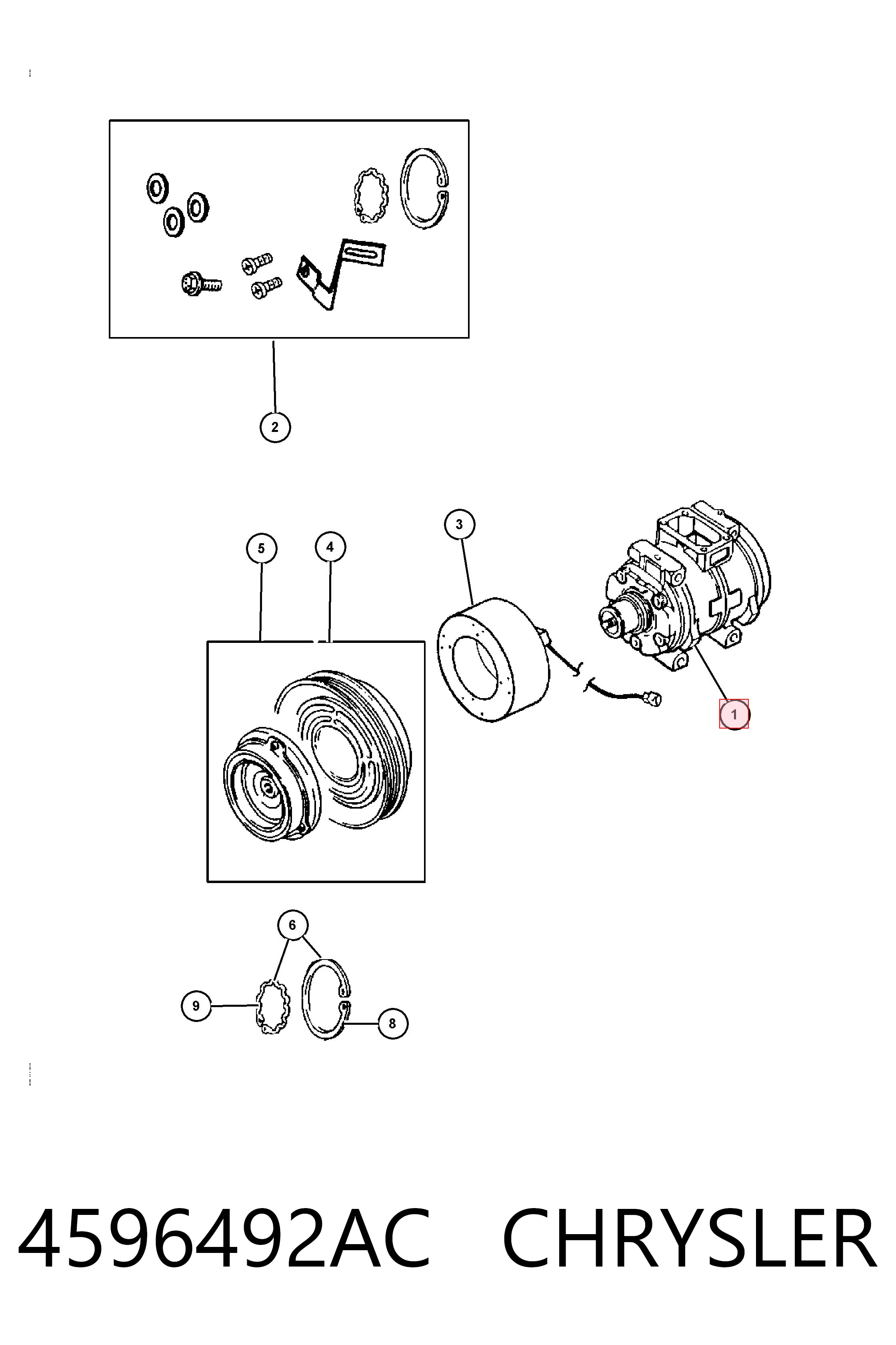 4596492AC Chrysler Компрессор хладагента