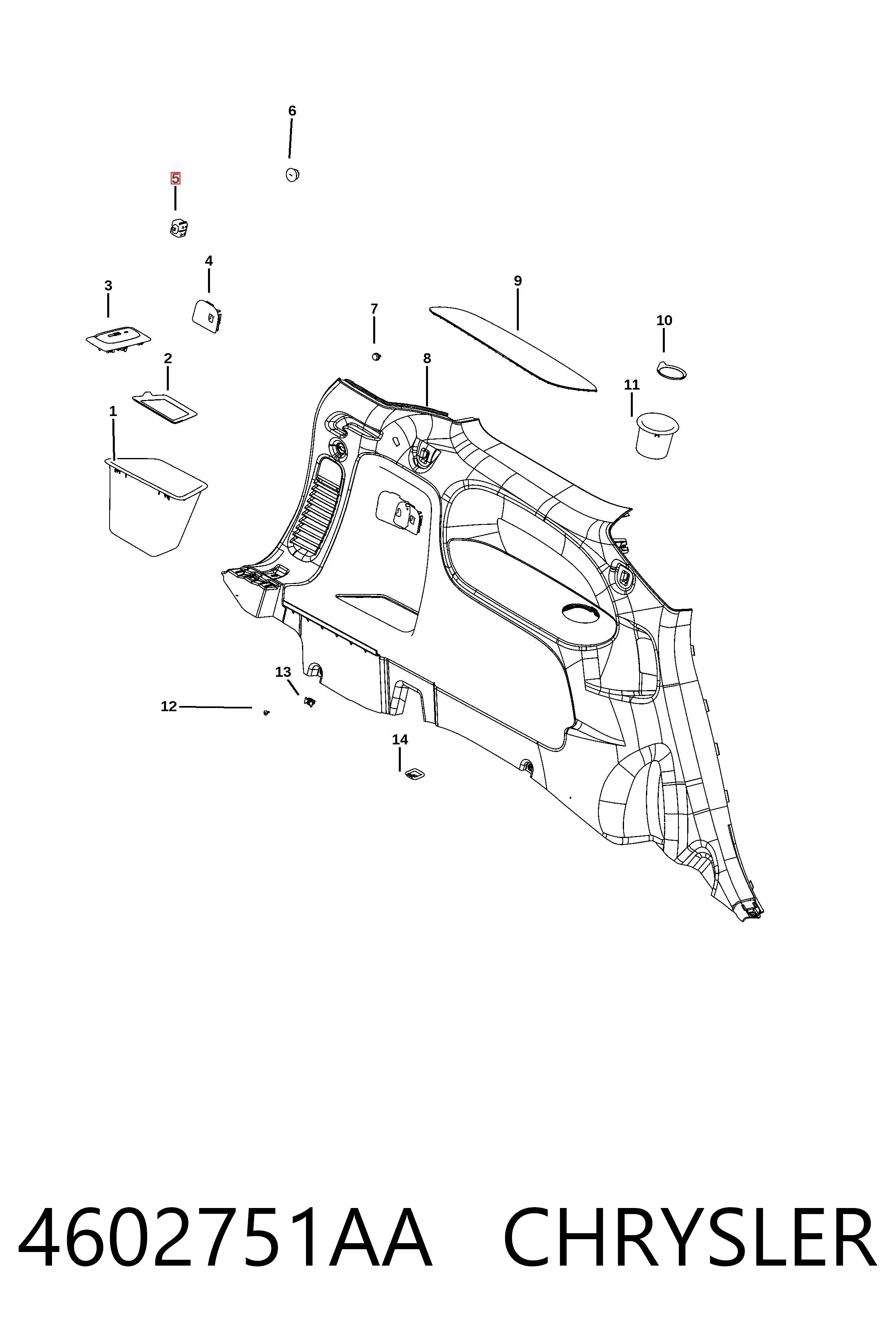 4602751AA Chrysler Кнопка привода замка крышки багажника (двери 3/5-й (ляды)