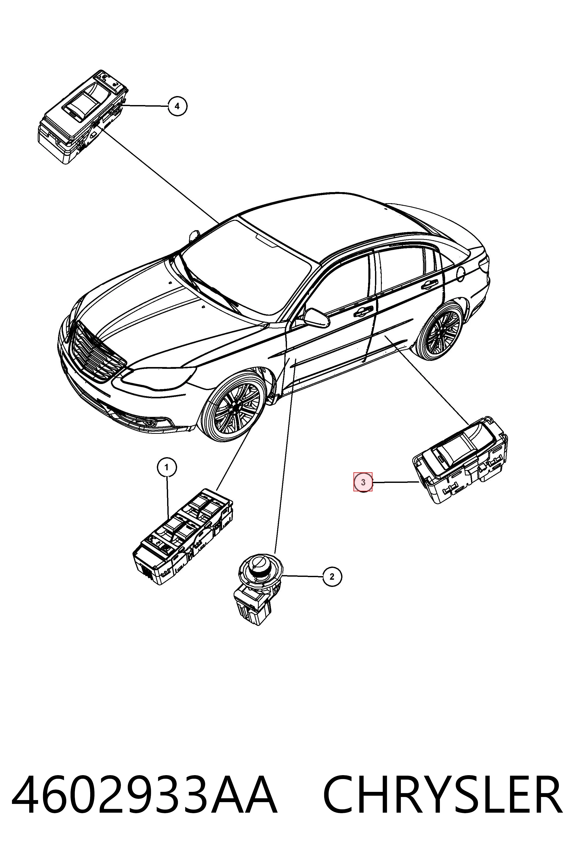 4602933AA Chrysler Кнопки заднего стеклоподъемника