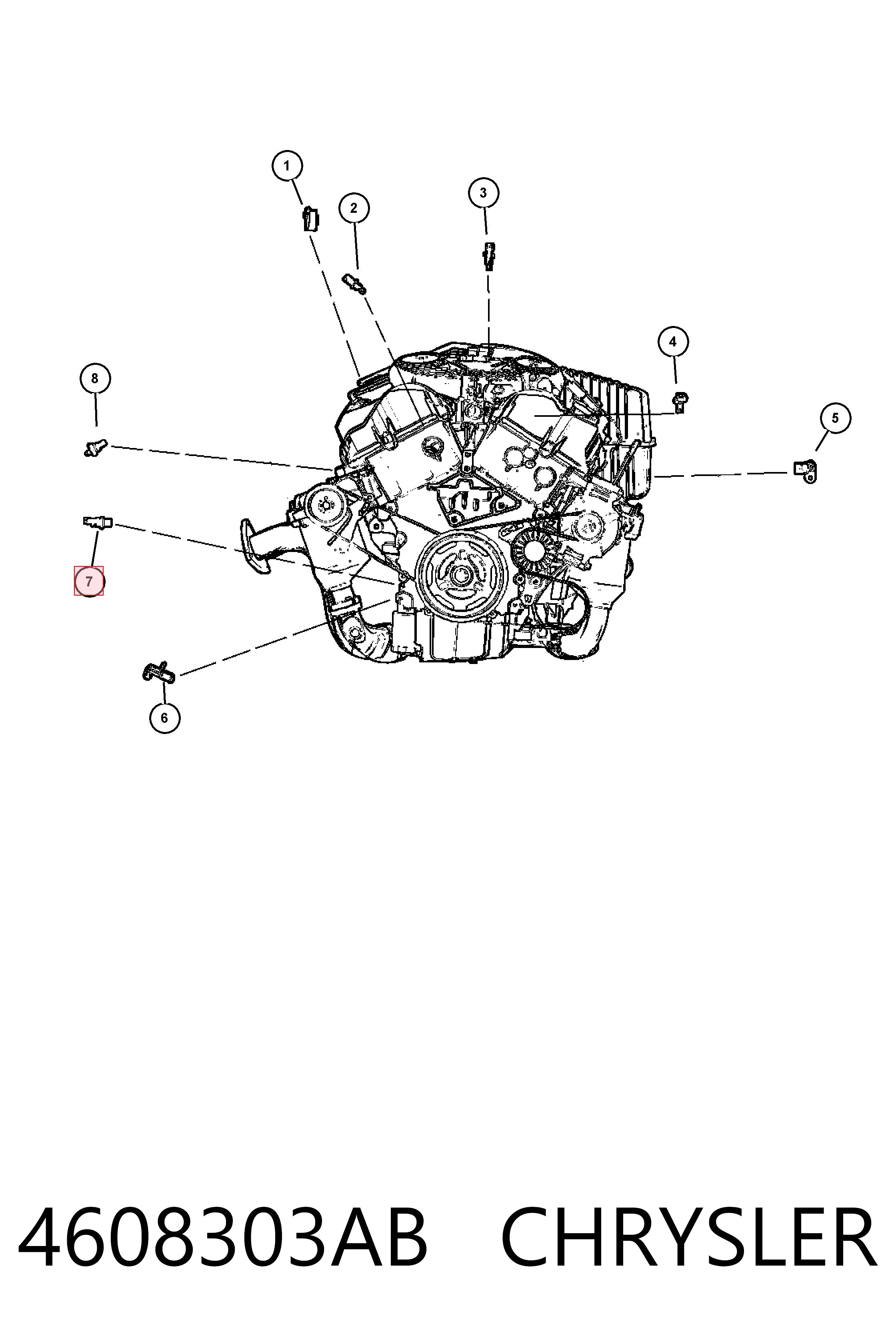 4608303AB Chrysler Датчик указателя давления масла