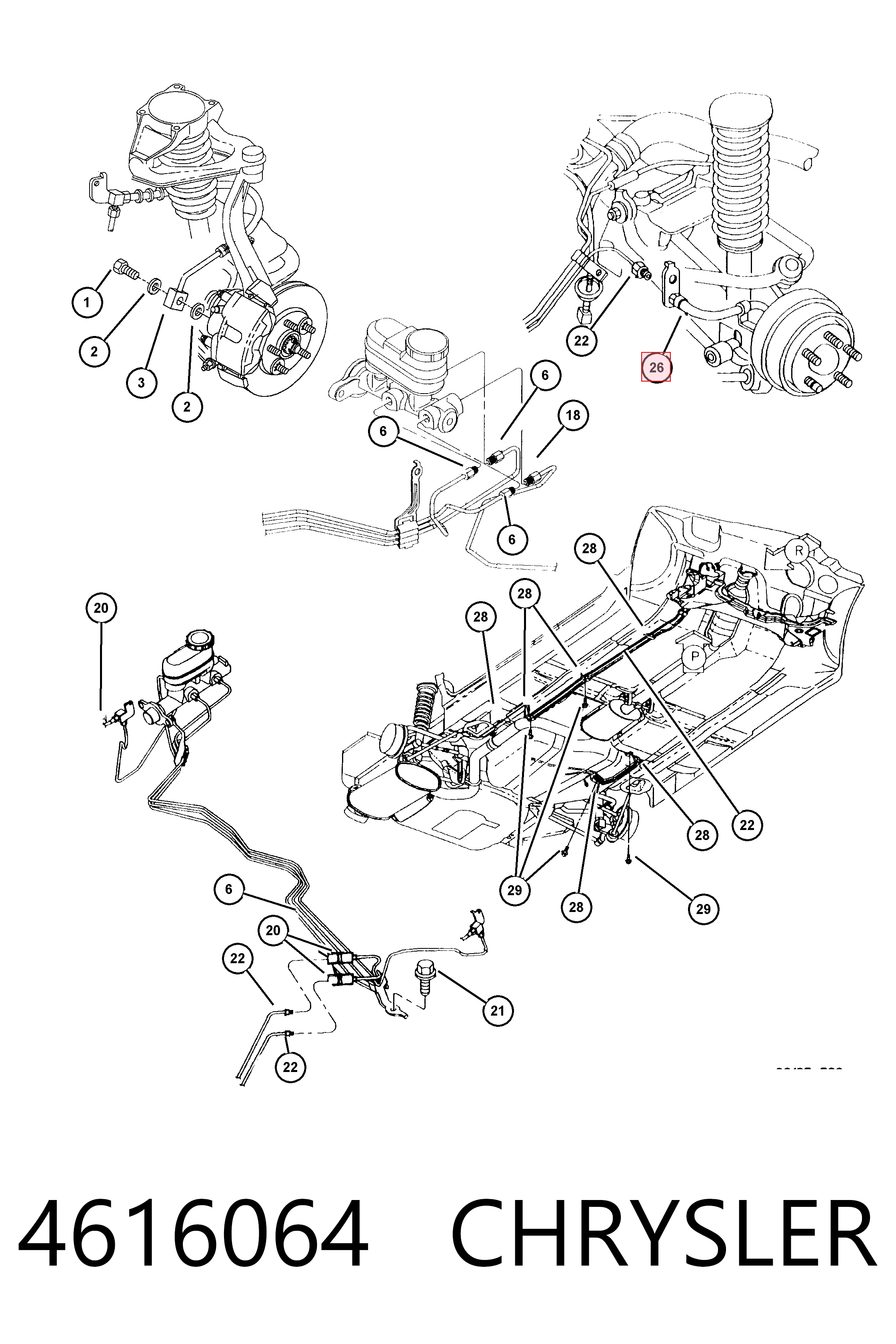 K04509657 Fiat/Alfa/Lancia Шланг тормозной задний правый