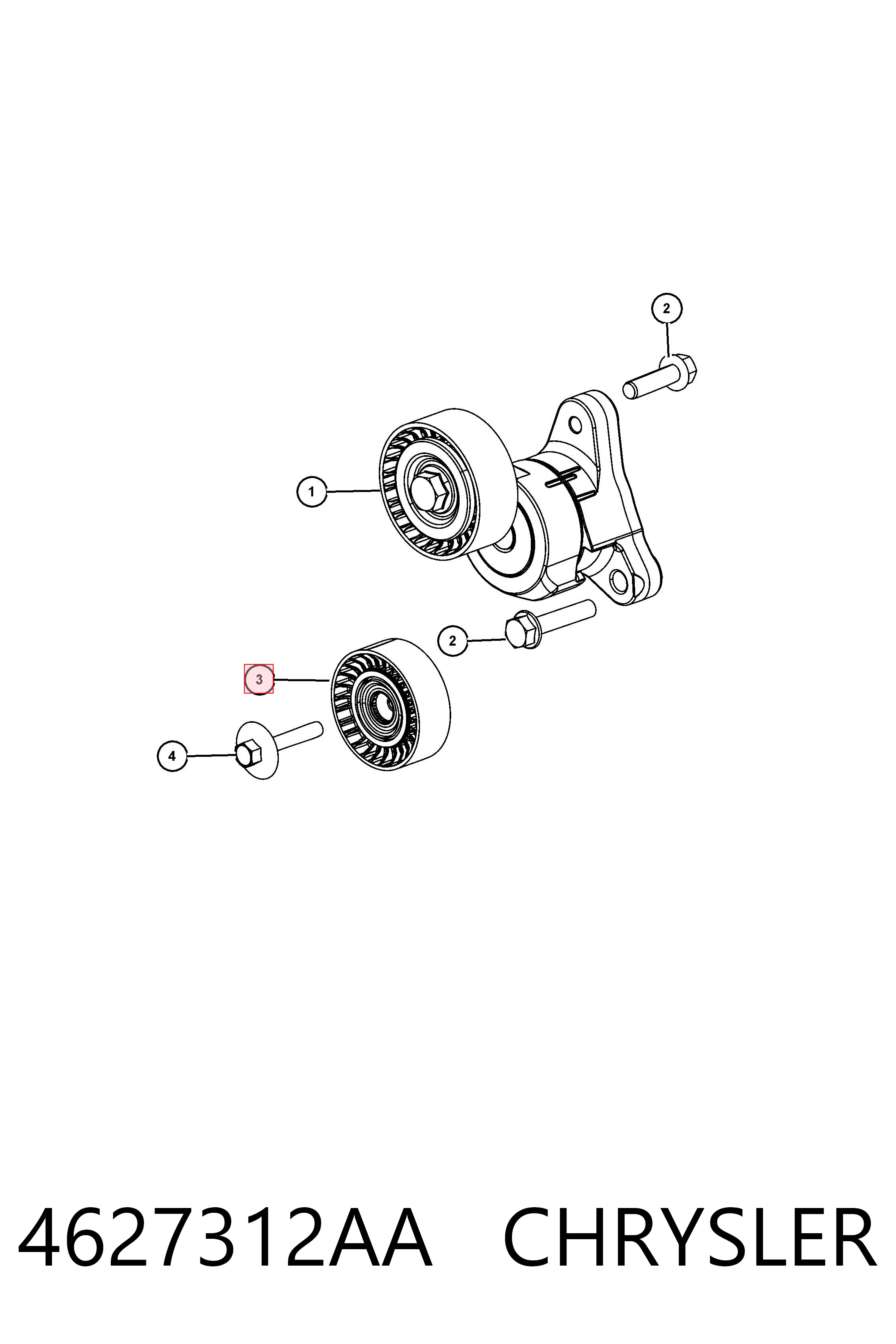 Паразитный ролик приводного ремня Fiat/Alfa/Lancia K04627312AA цена, от 8.99 USD