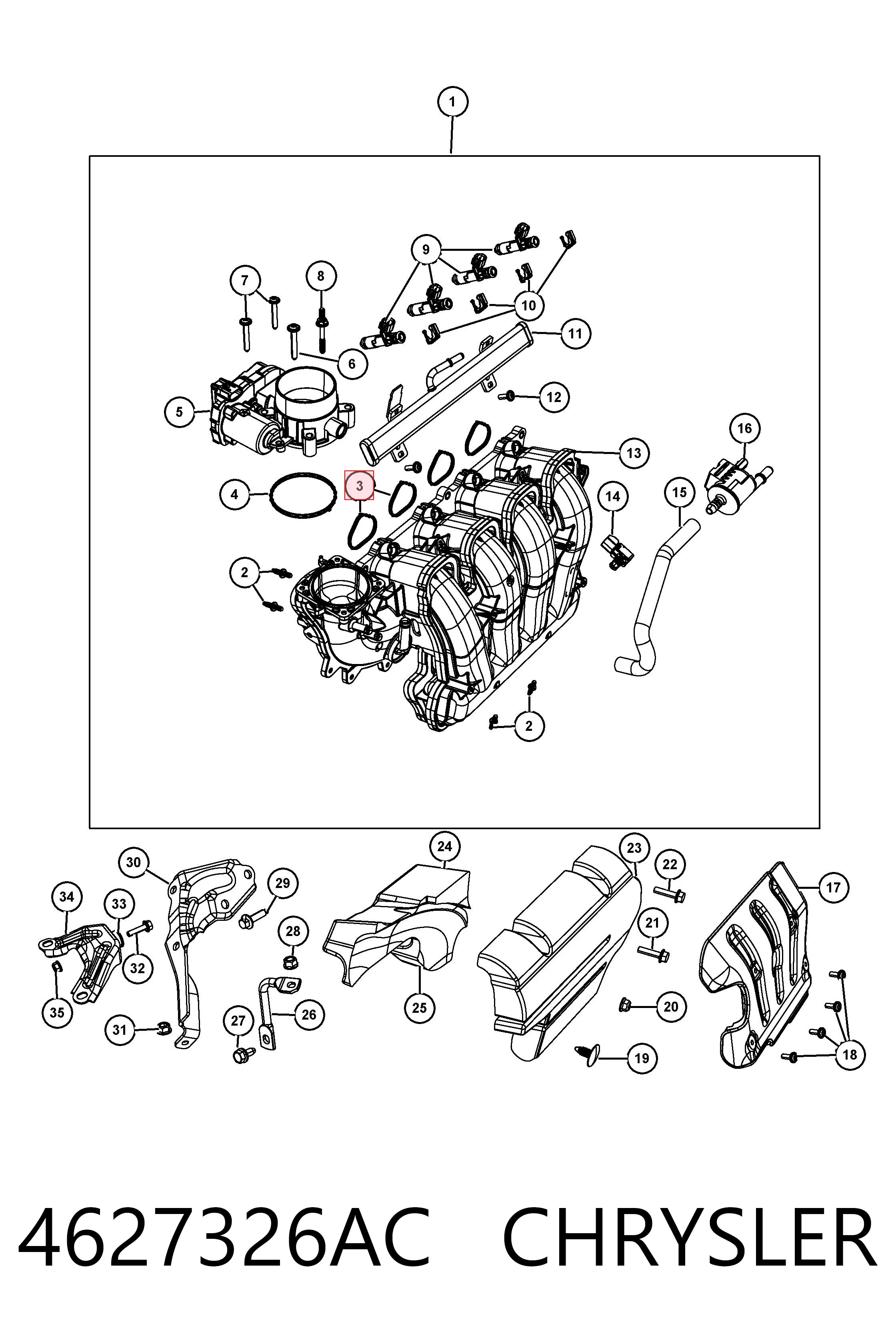 4627326AC Chrysler  Прокладка впускного коллектора