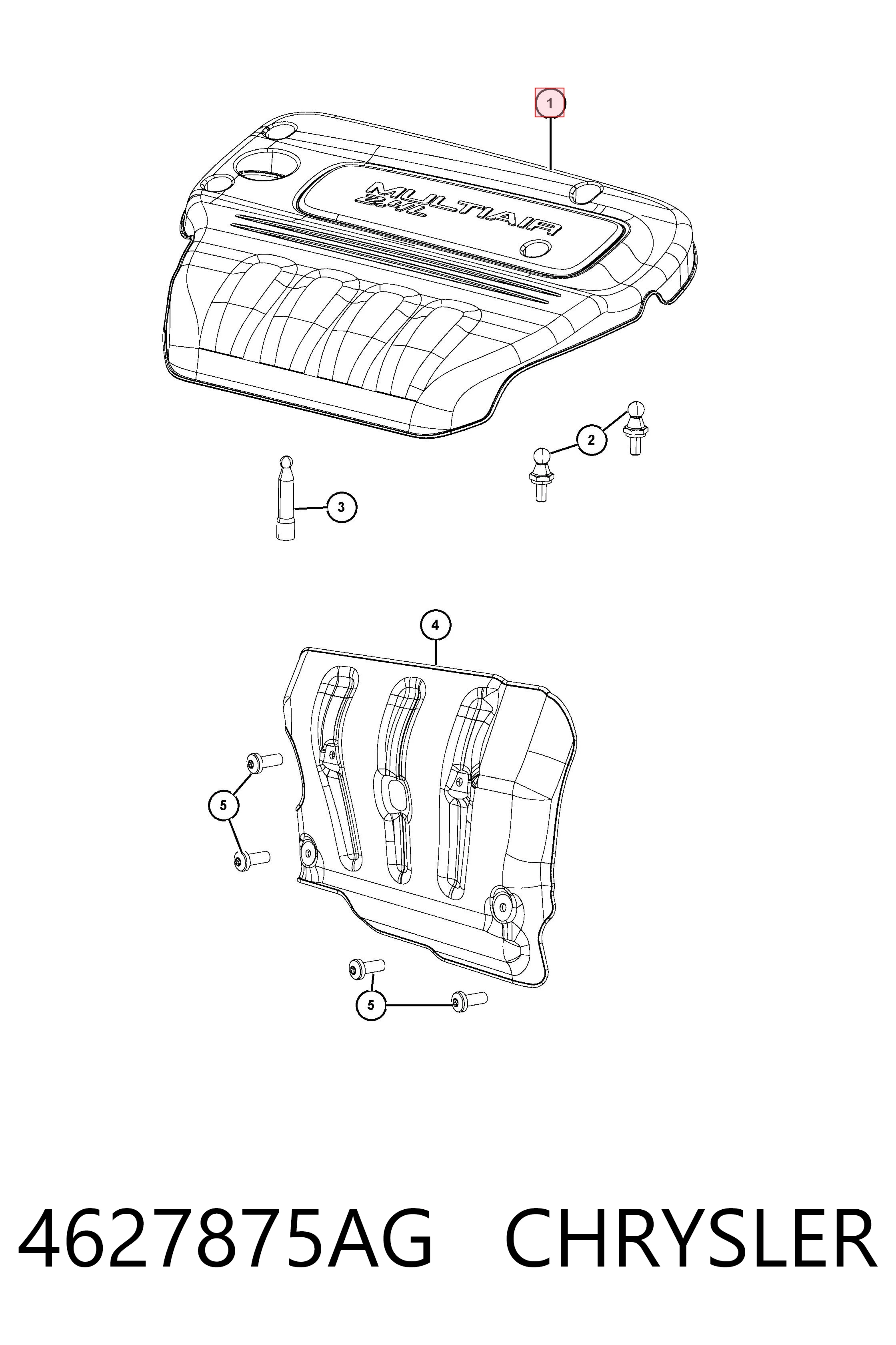 Крышка двигателя K04627875AH Fiat/Alfa/Lancia