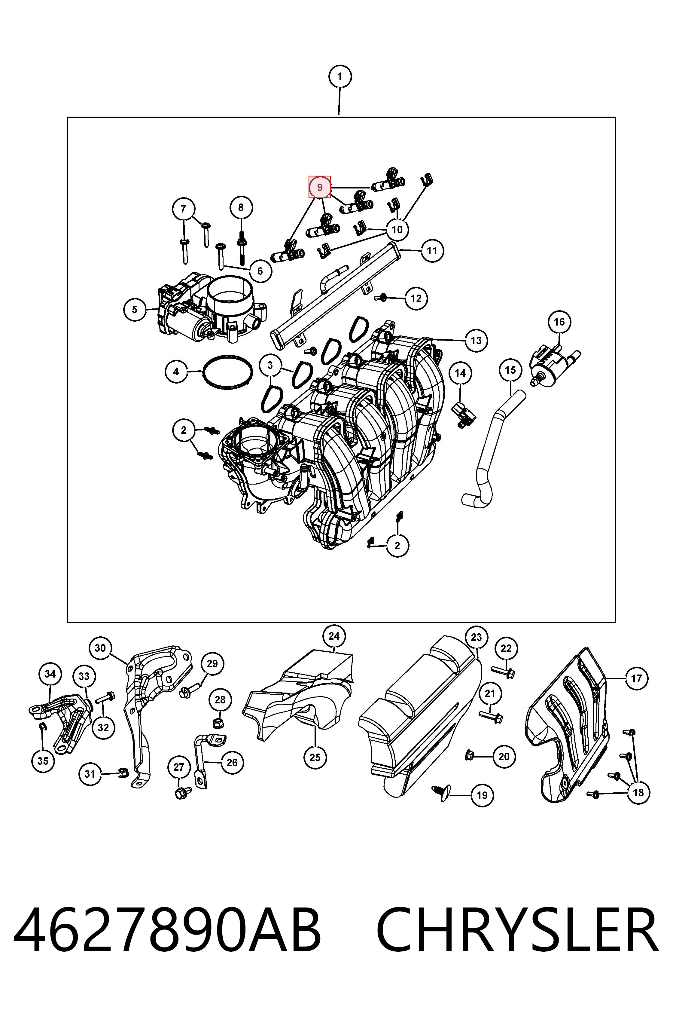 4627890AB Chrysler Топливные форсунки