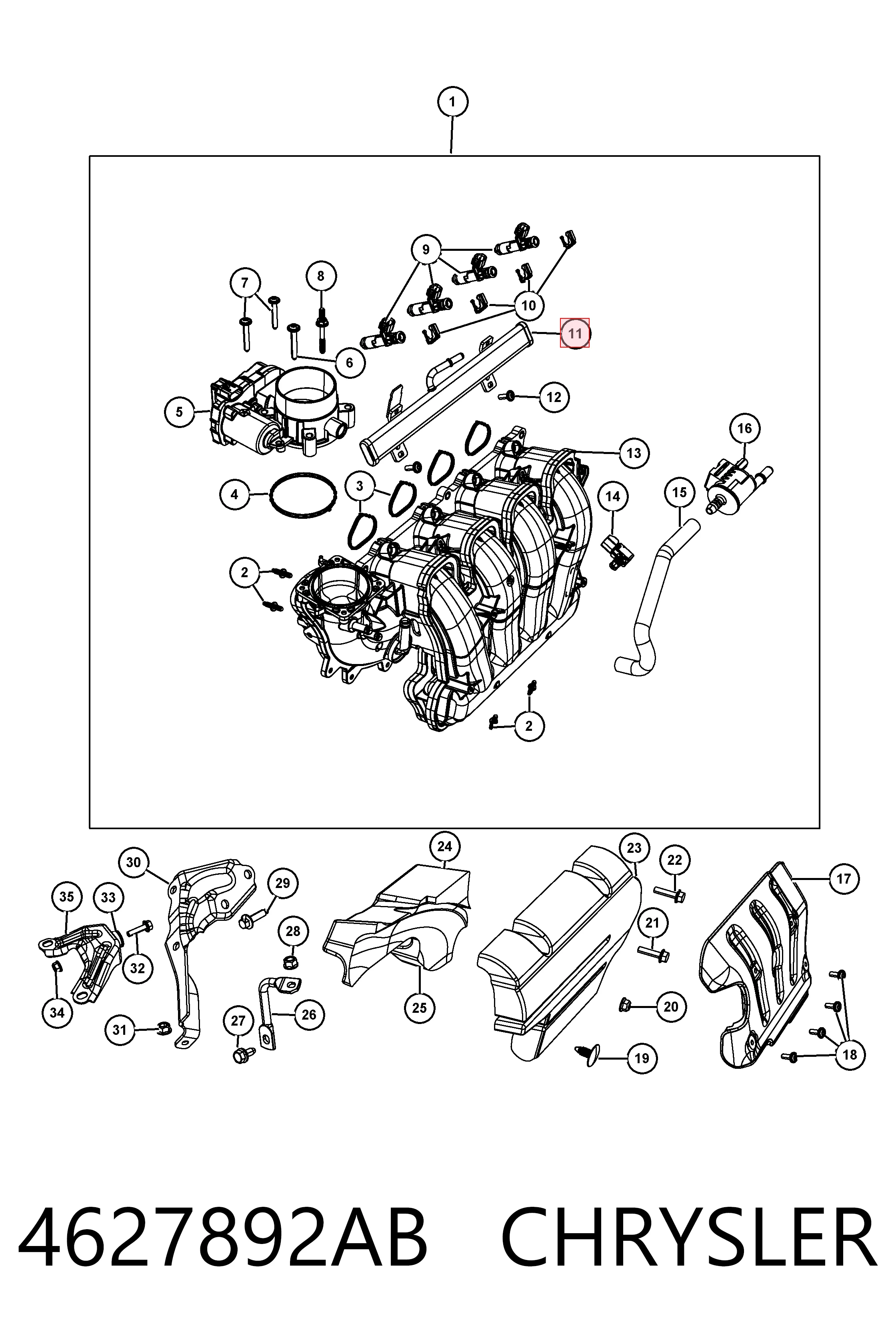 K04627892AB Fiat/Alfa/Lancia Топливная рампа