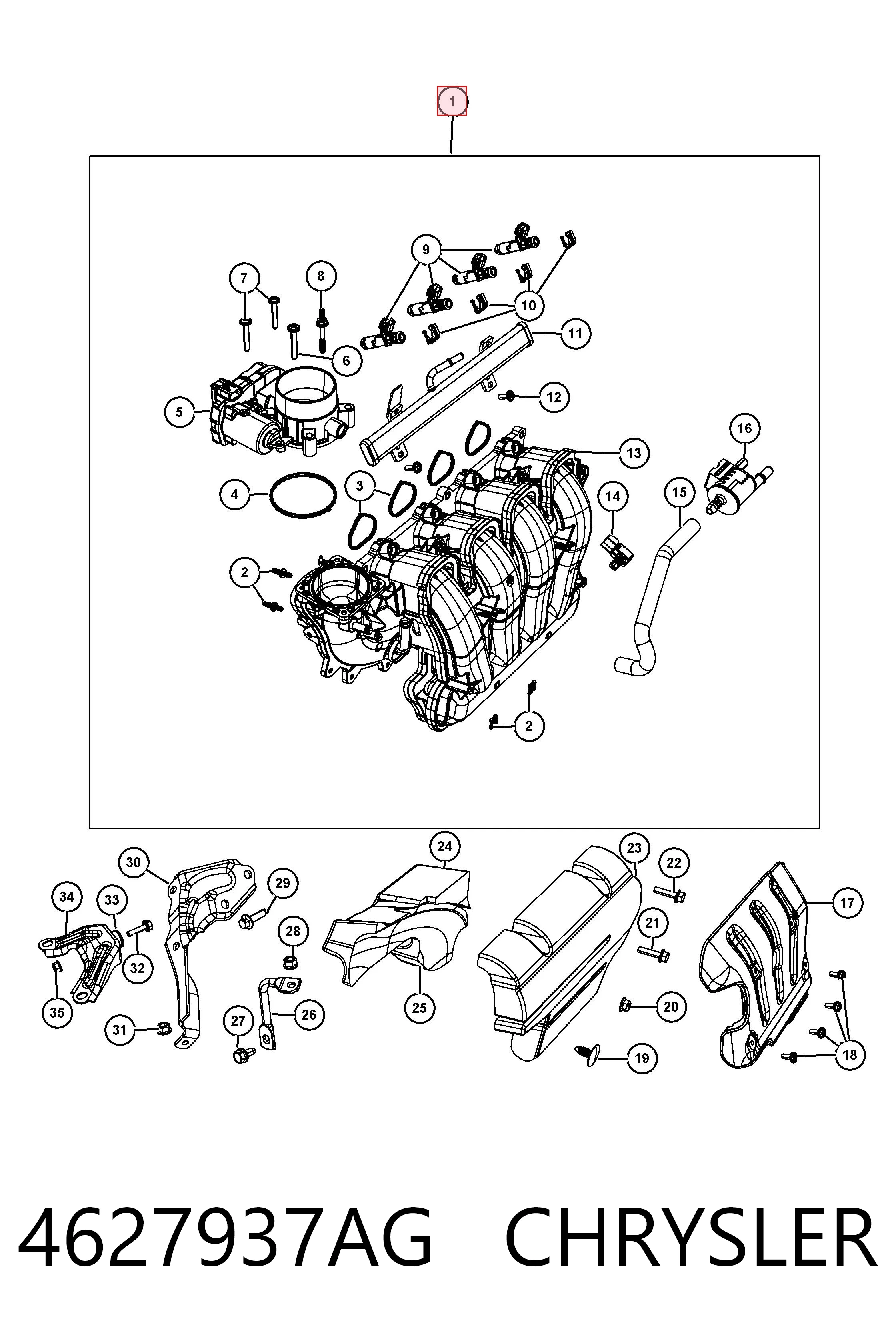 Коллектор впускной на Jeep Cherokee  KL