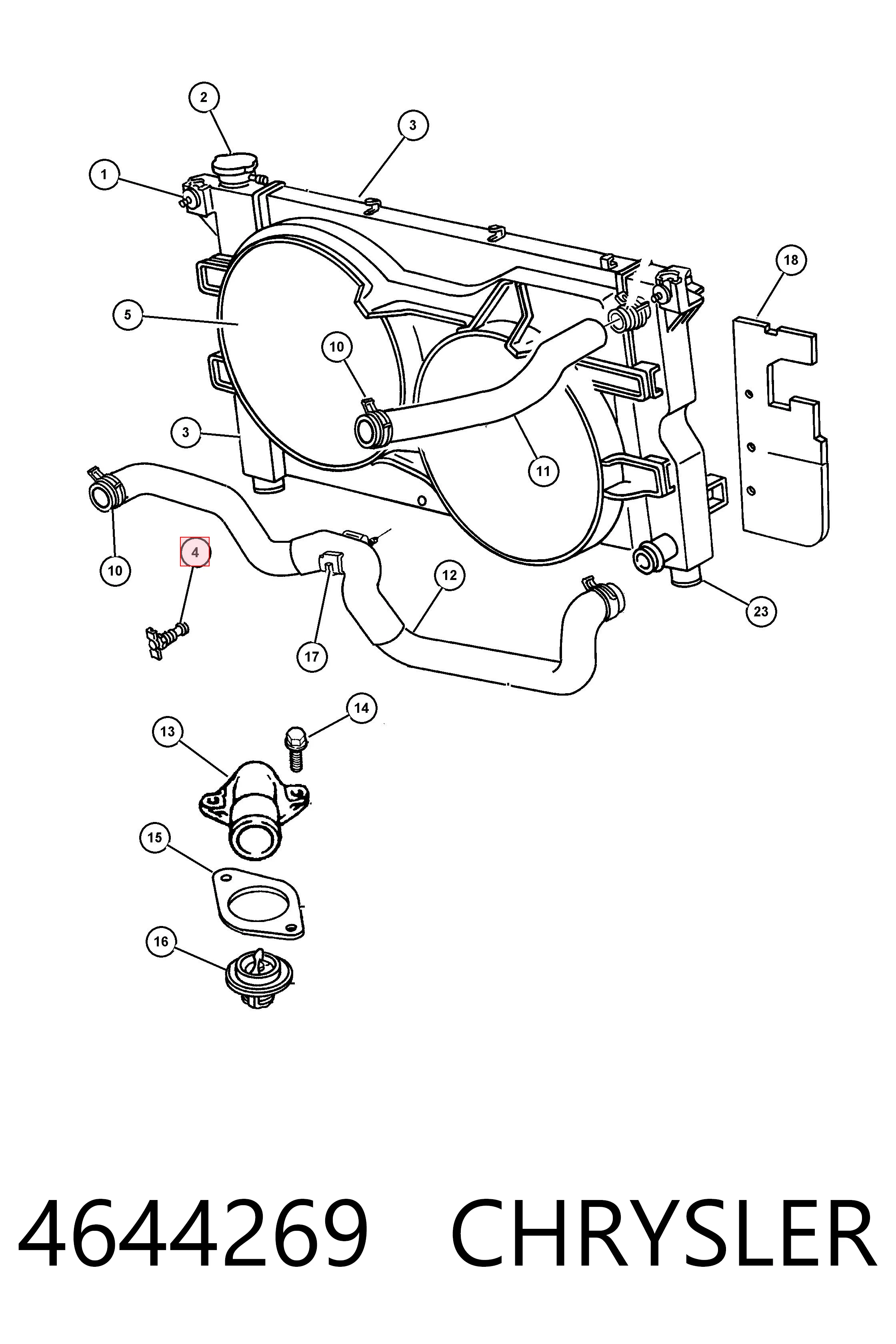 Радиатор охлаждения двигателя Fiat/Alfa/Lancia K04644269 цена, от 11.68 USD