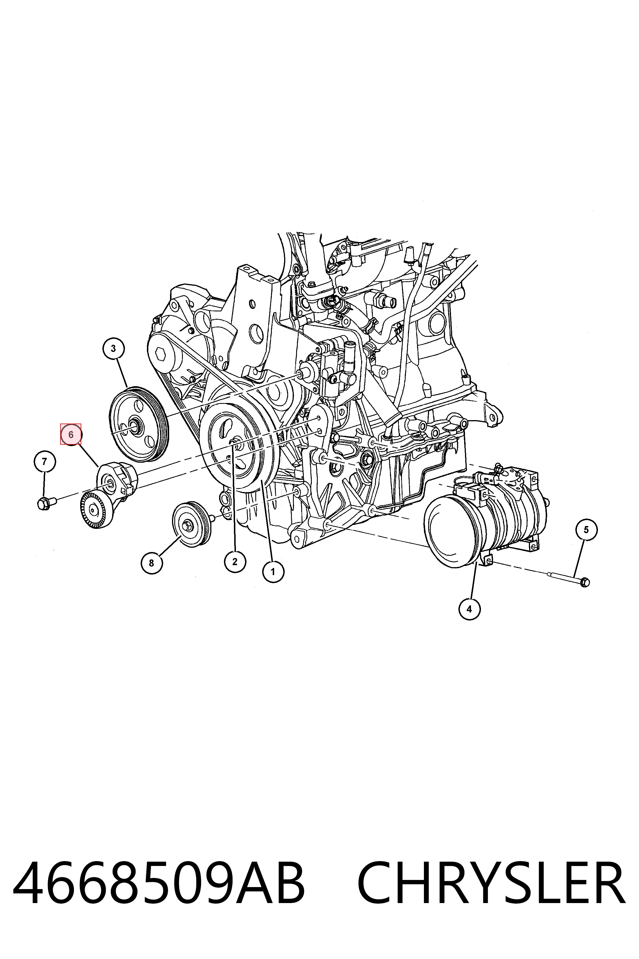 4668509AB Chrysler Натяжитель клинового ремня