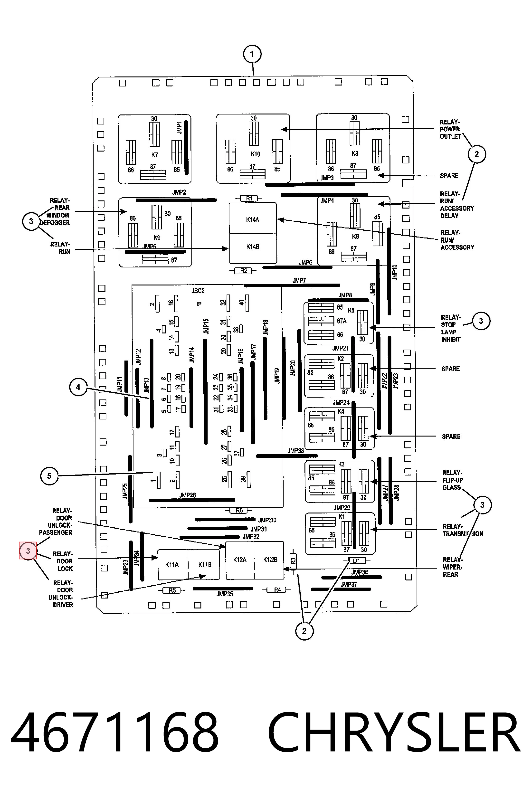 4671168 Chrysler Реле электрическое многофункциональное