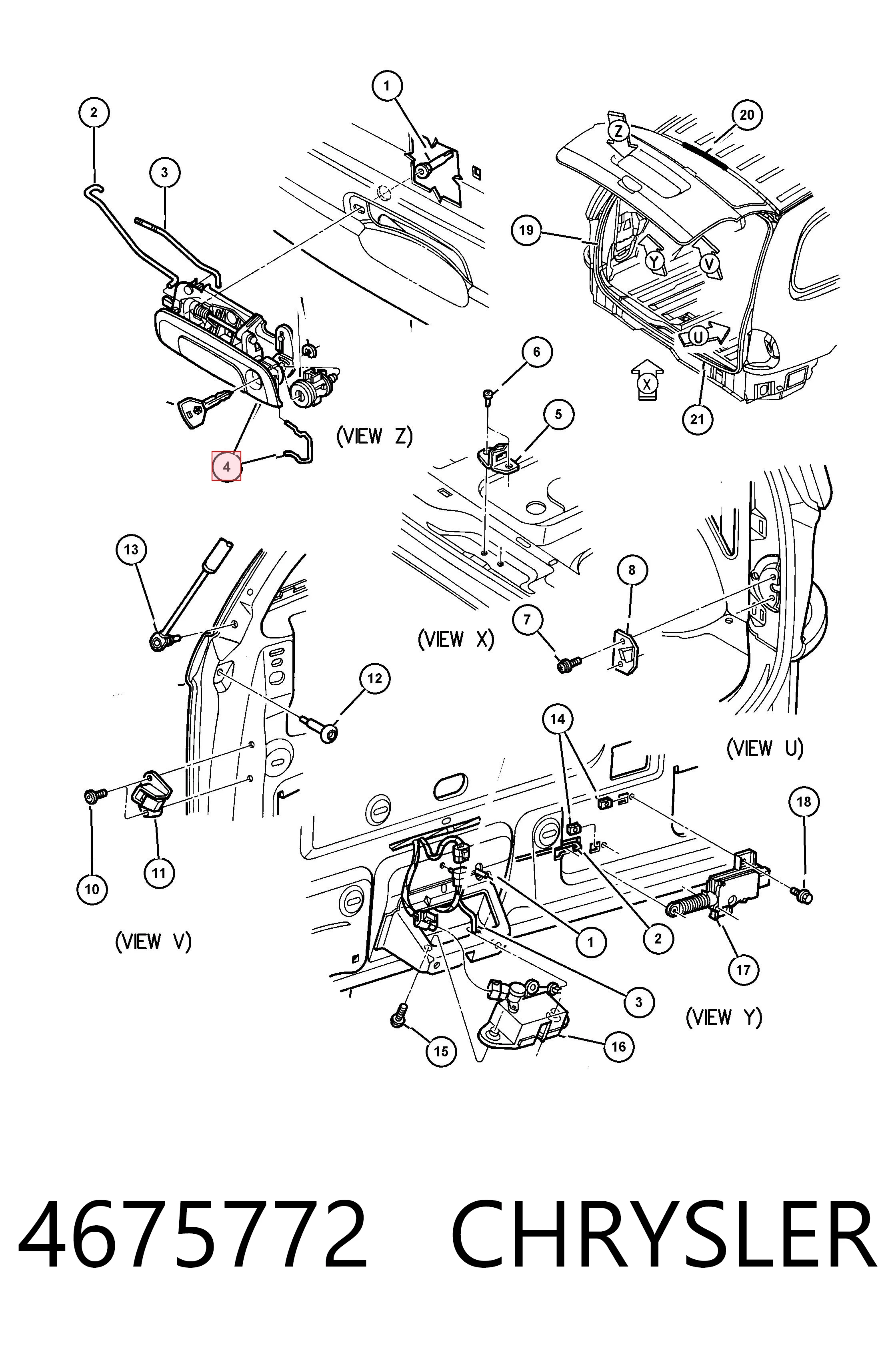 4675772 Chrysler Ручка двери багажника, наружная