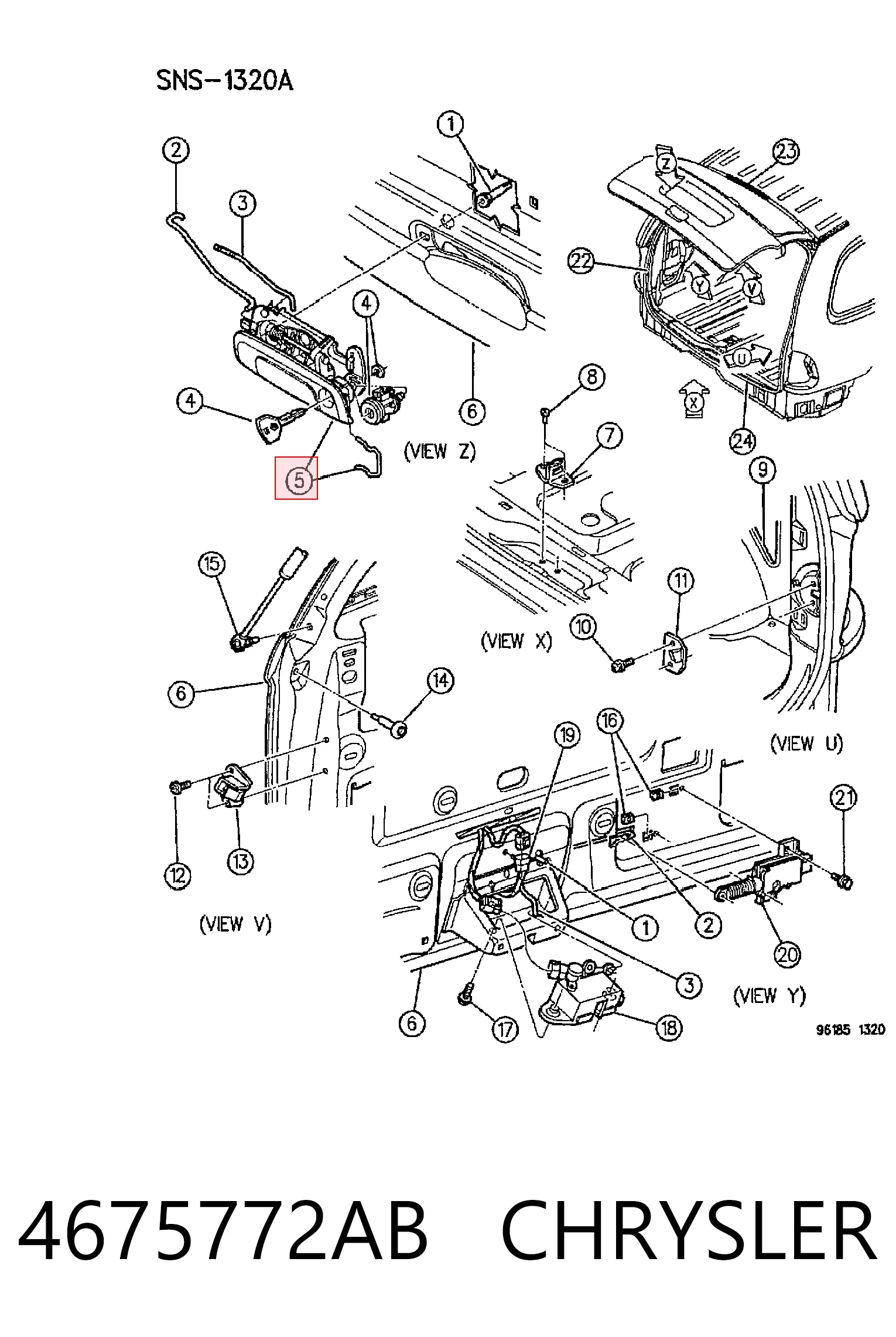4675772AB Chrysler Ручка двери багажника, наружная