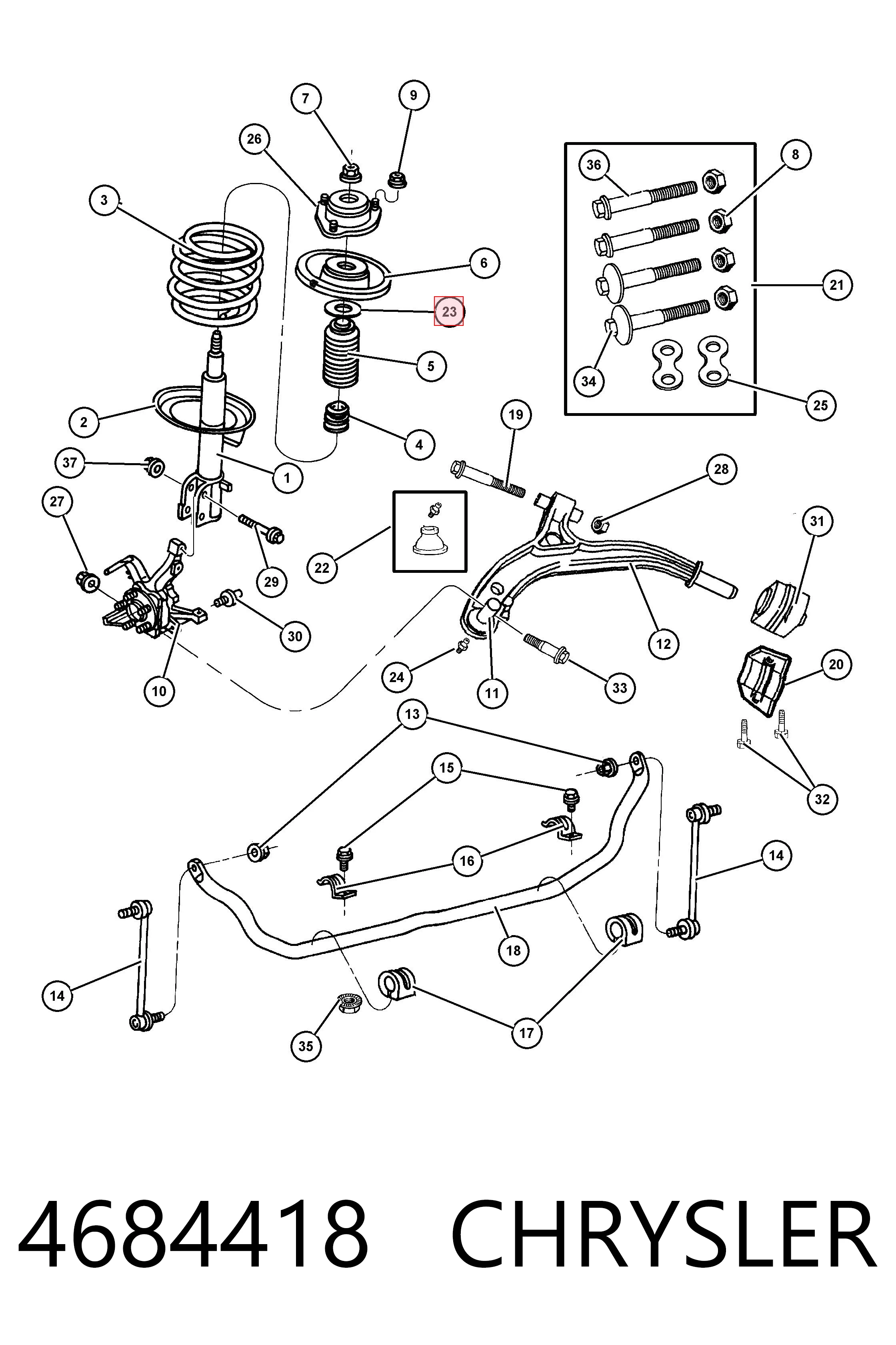 4684418 Chrysler Подшипник верхней опоры