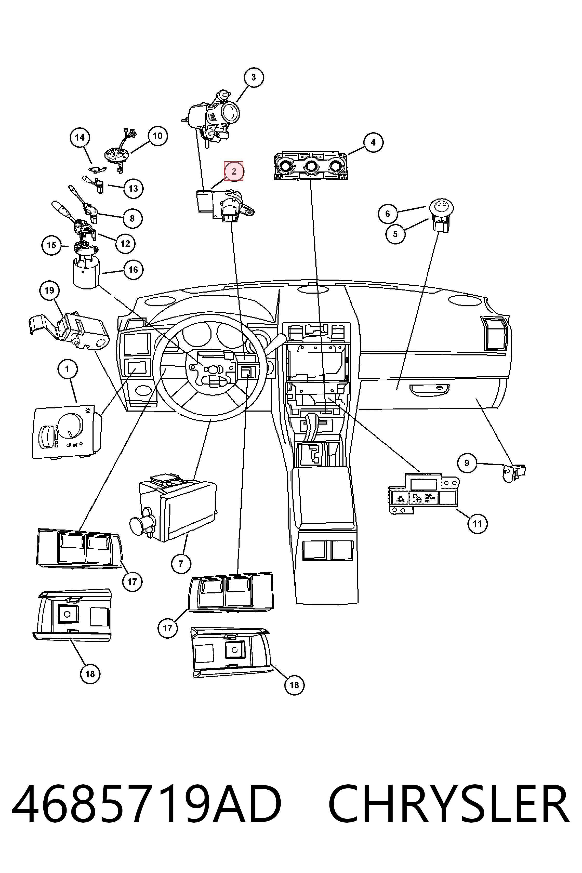 Купить K04685719AI Fiat/Alfa/Lancia Контактная группа