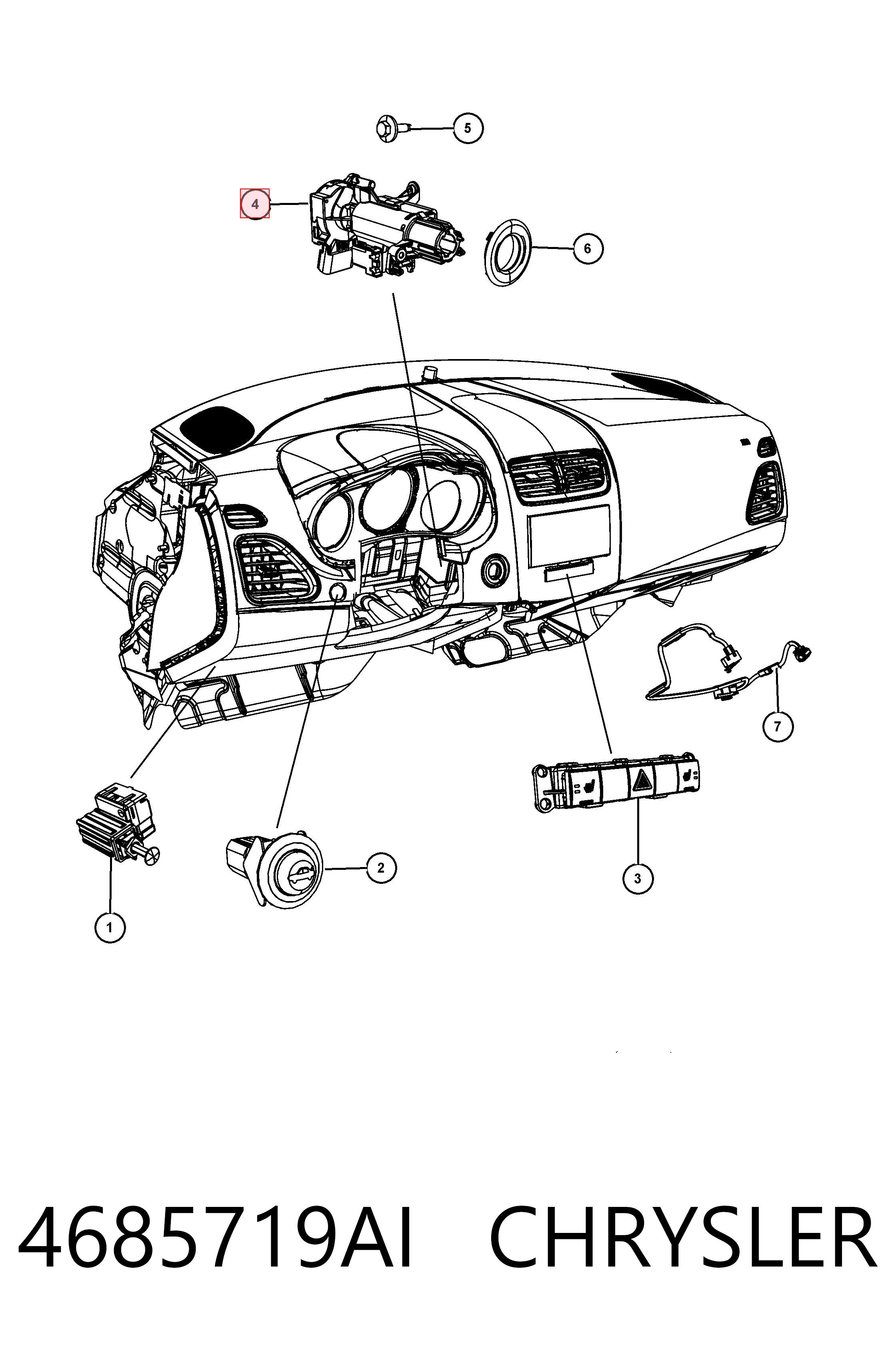 4685719AI Chrysler Контакты замка зажигания