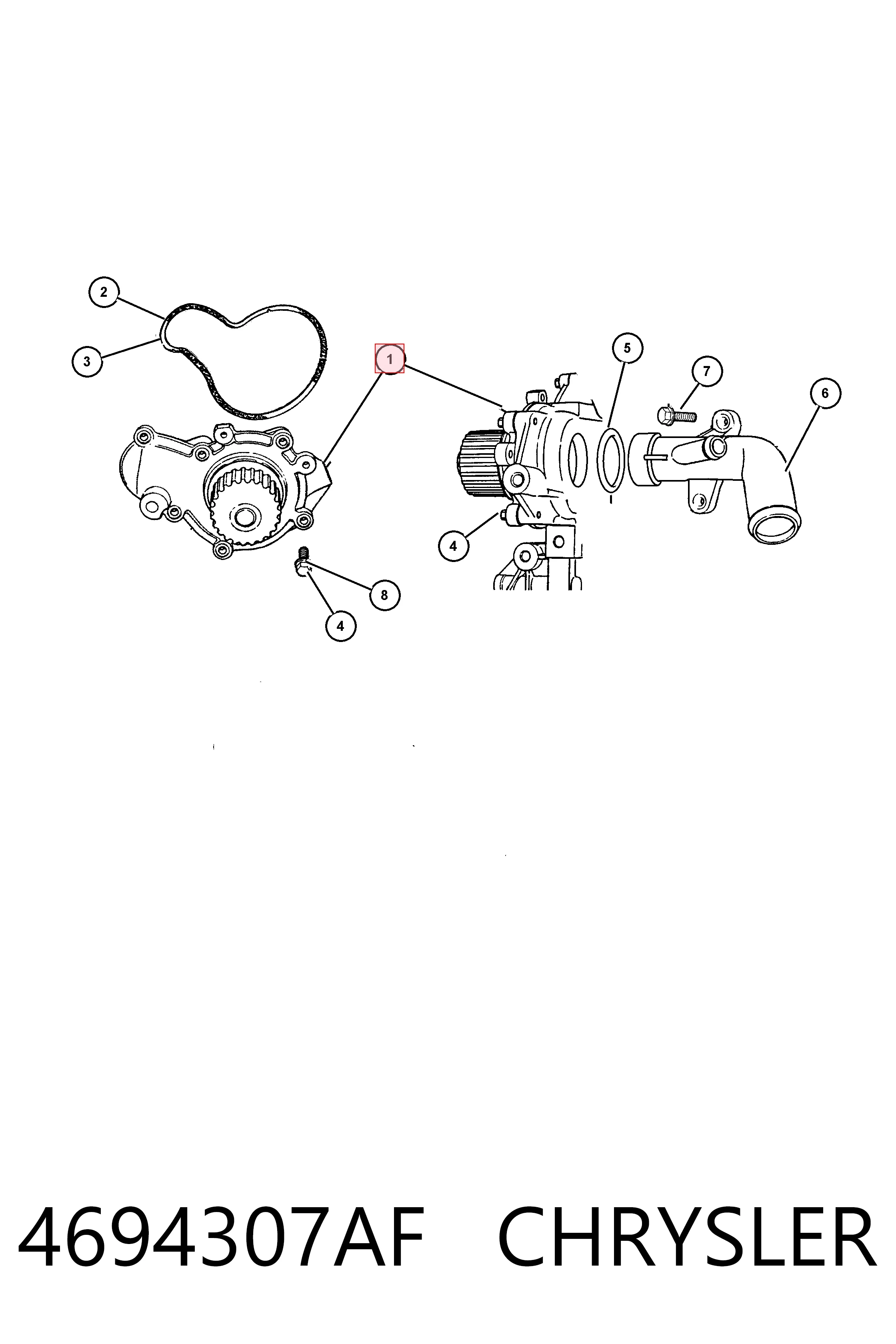 4694307AF Chrysler Насос водяной