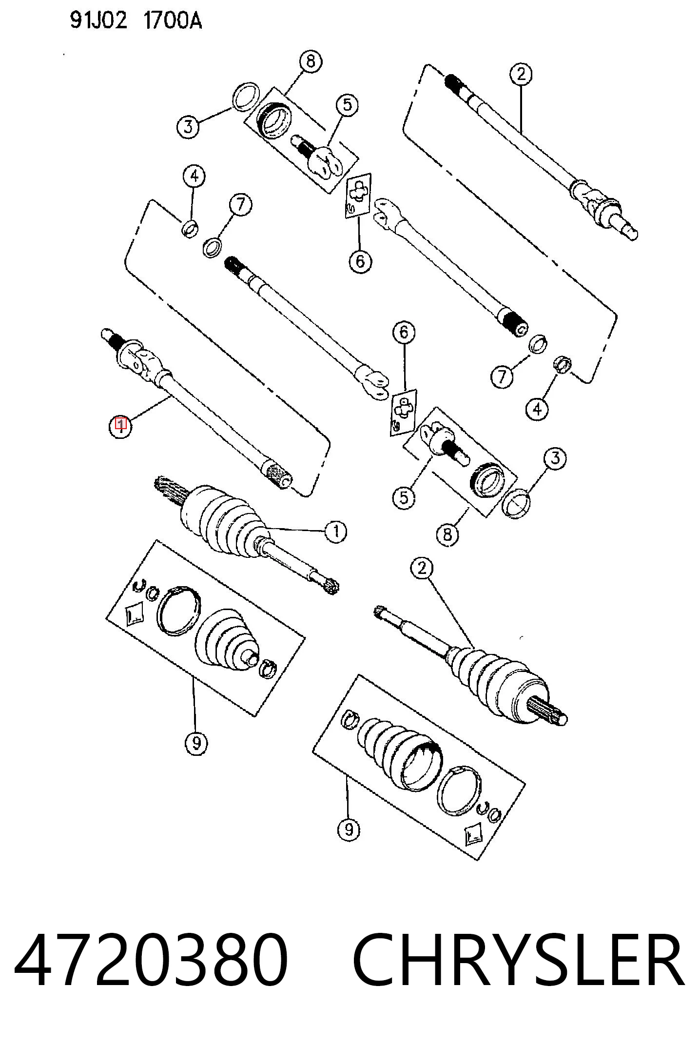 Купить K04720380 Fiat/Alfa/Lancia Вал приводной правый