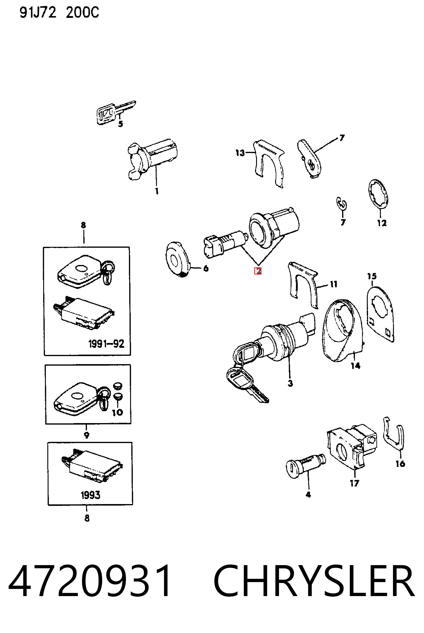 4720931 Chrysler Ключ-заготовка