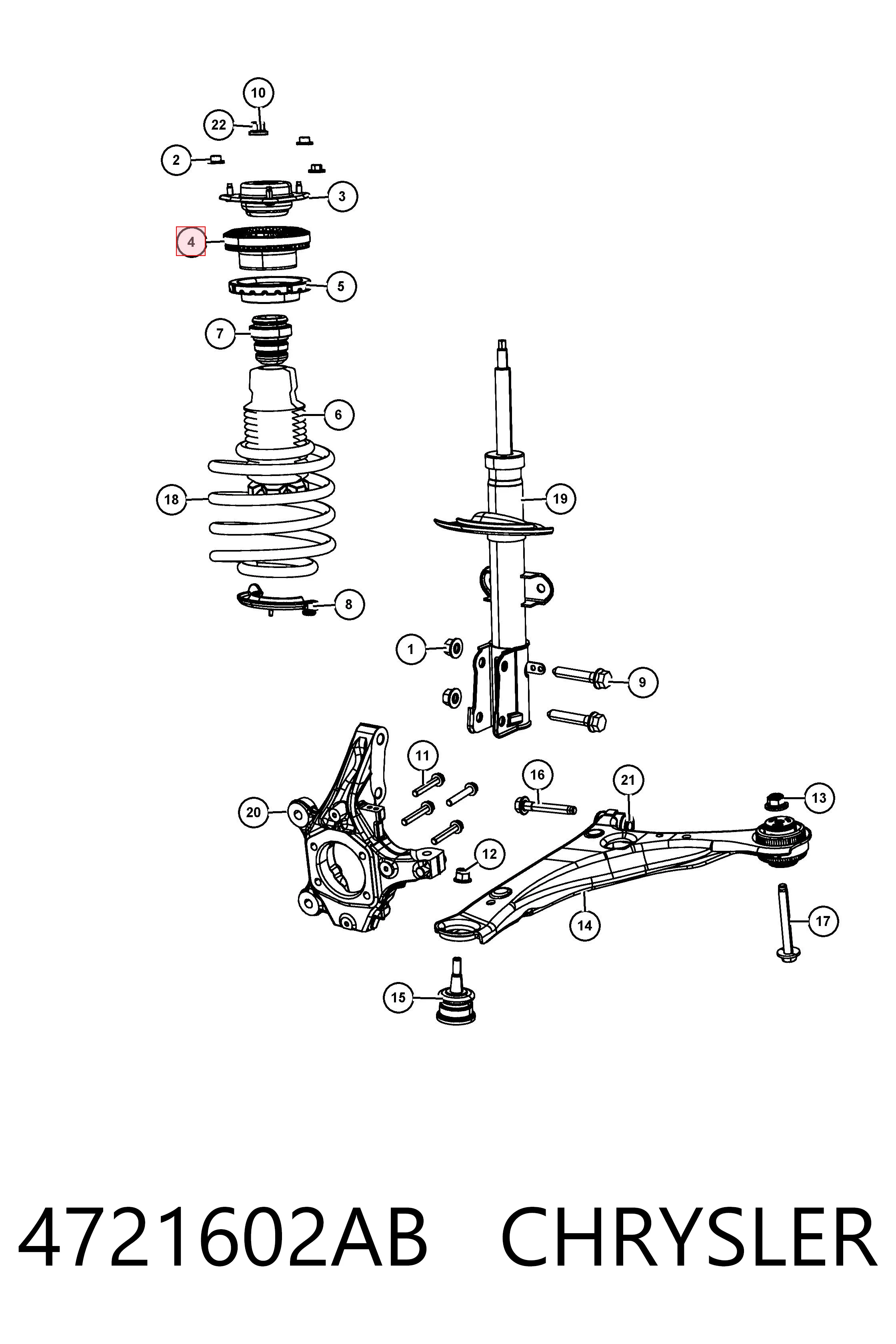 4721602AB Chrysler Подшипник верхней опоры