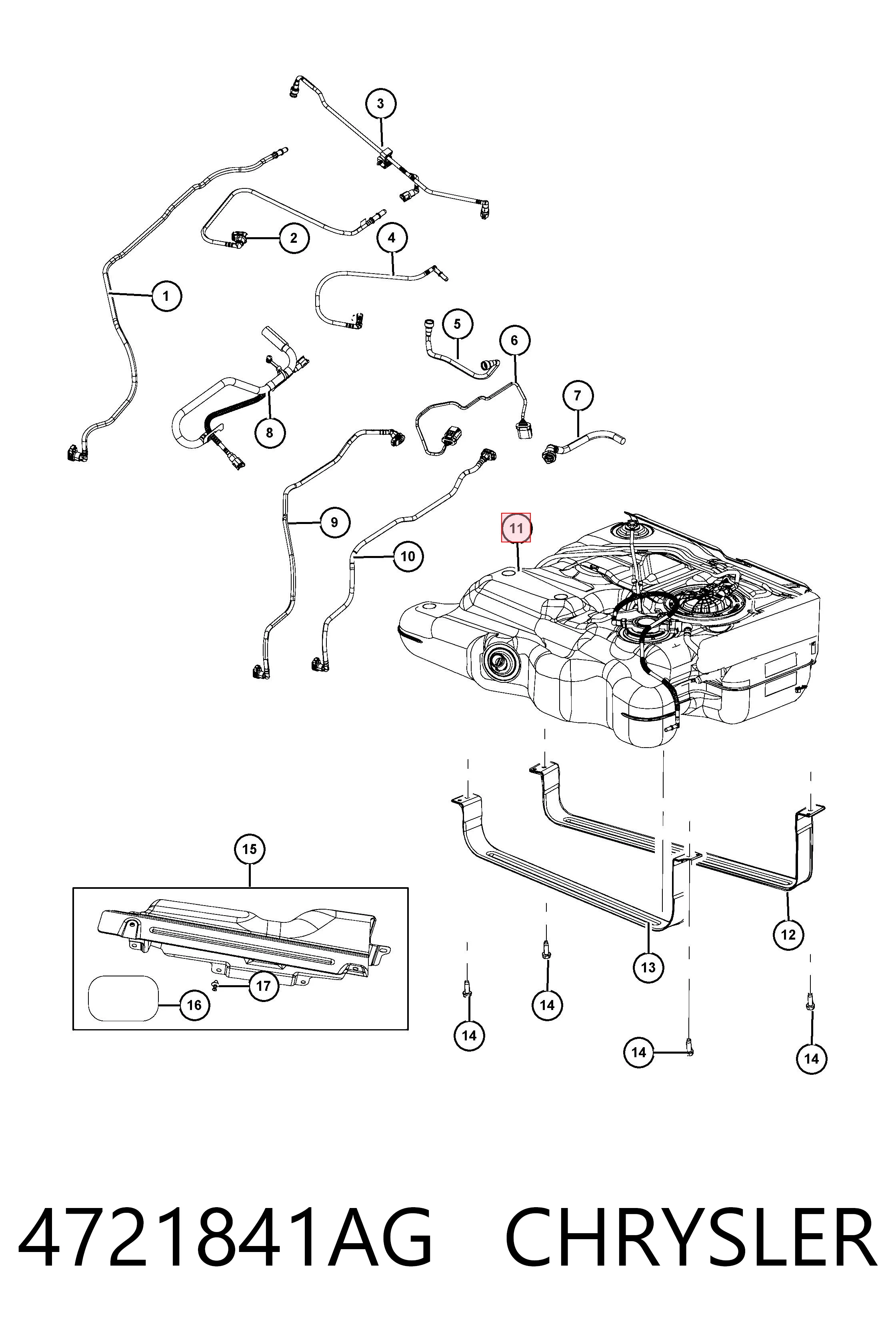 Бак топливный CHRYSLER 4721841AG