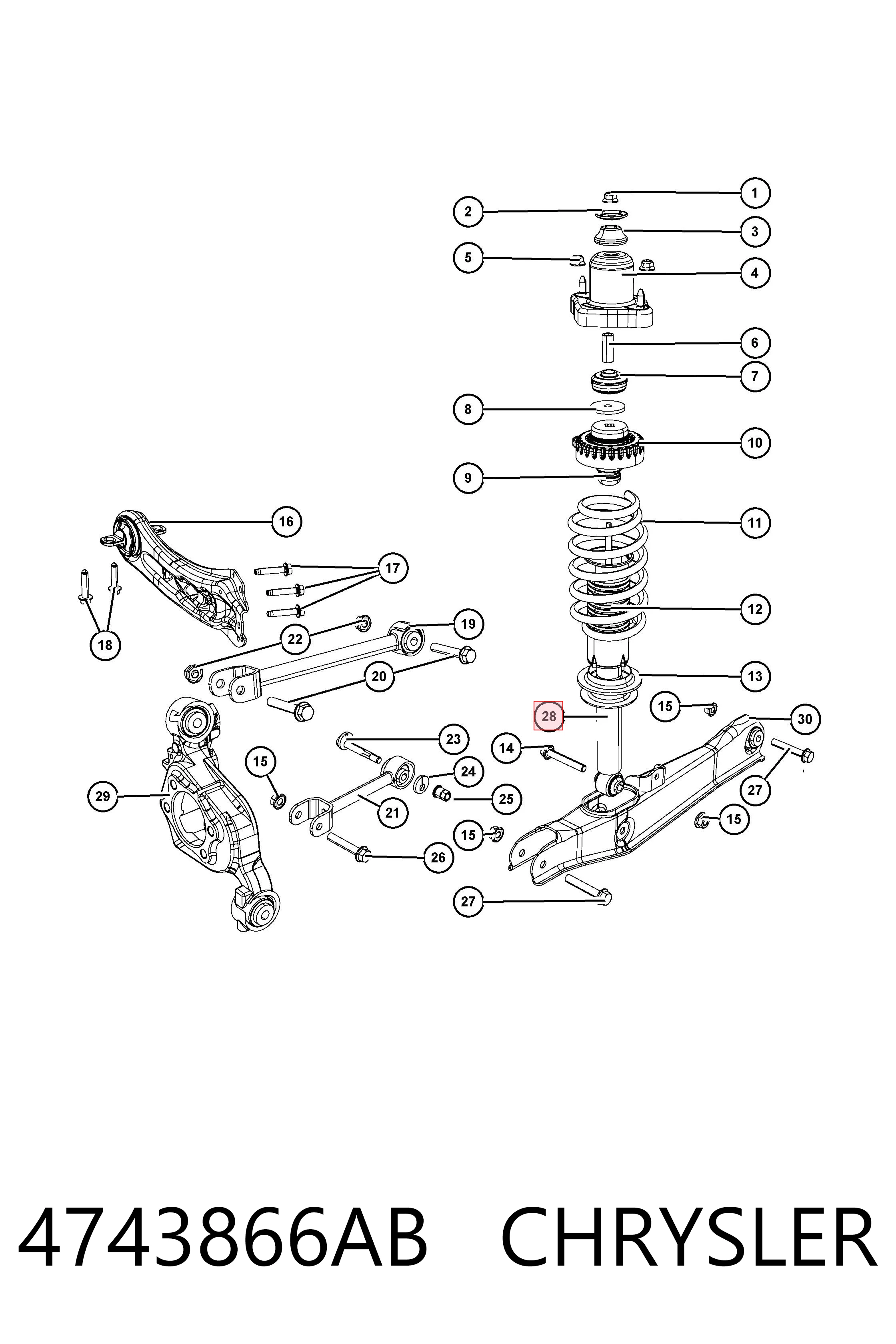 4743866AB Chrysler Амортизаторы задние