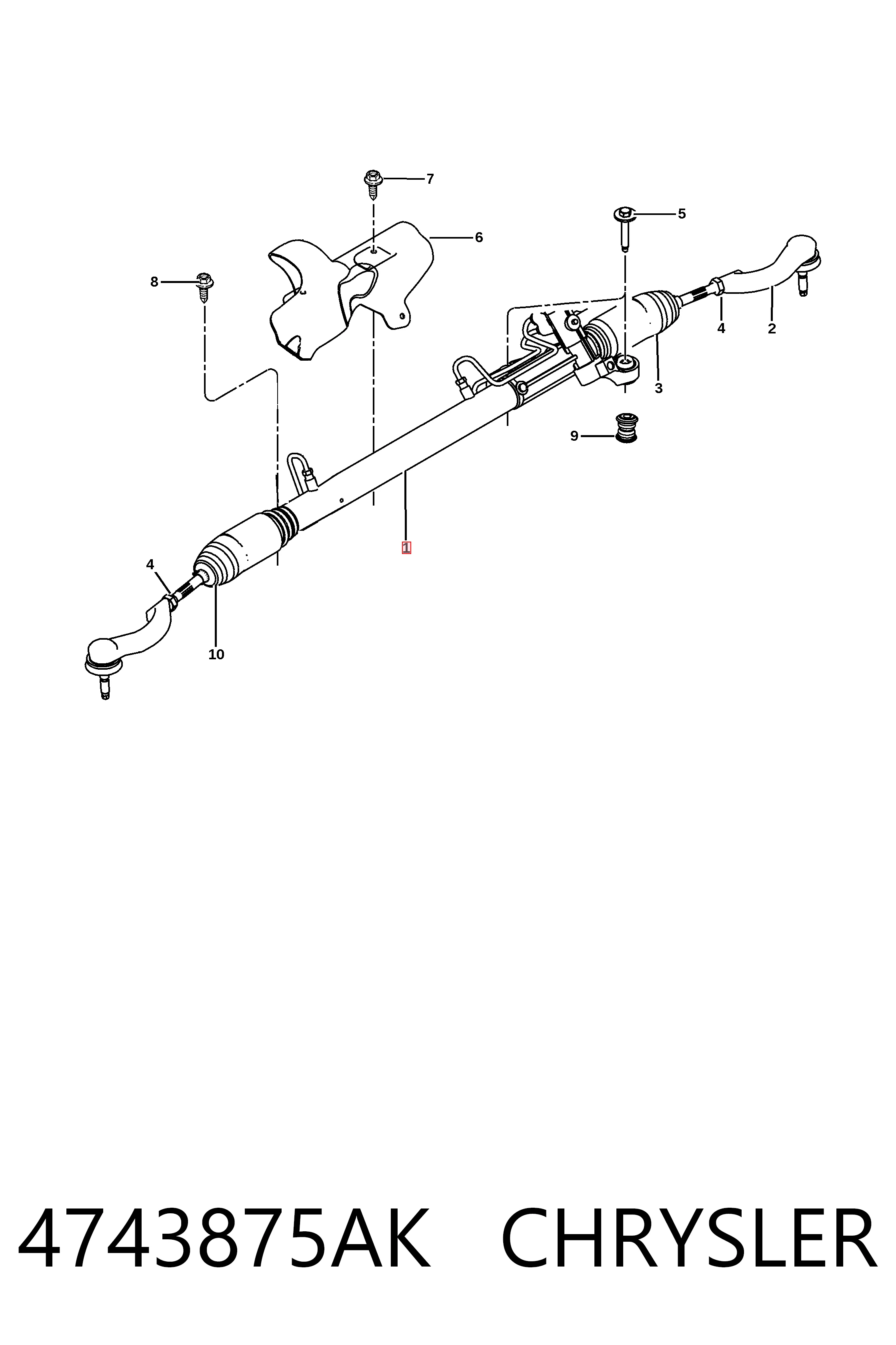Рейка рулевая CHRYSLER 4743875AK