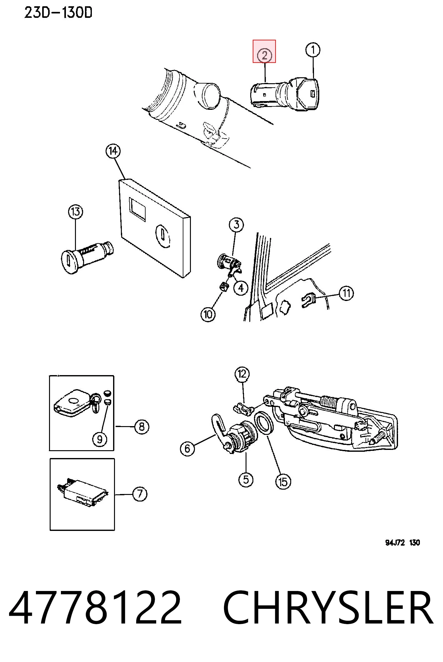 K04778122 Fiat/Alfa/Lancia Личинка замка зажигания