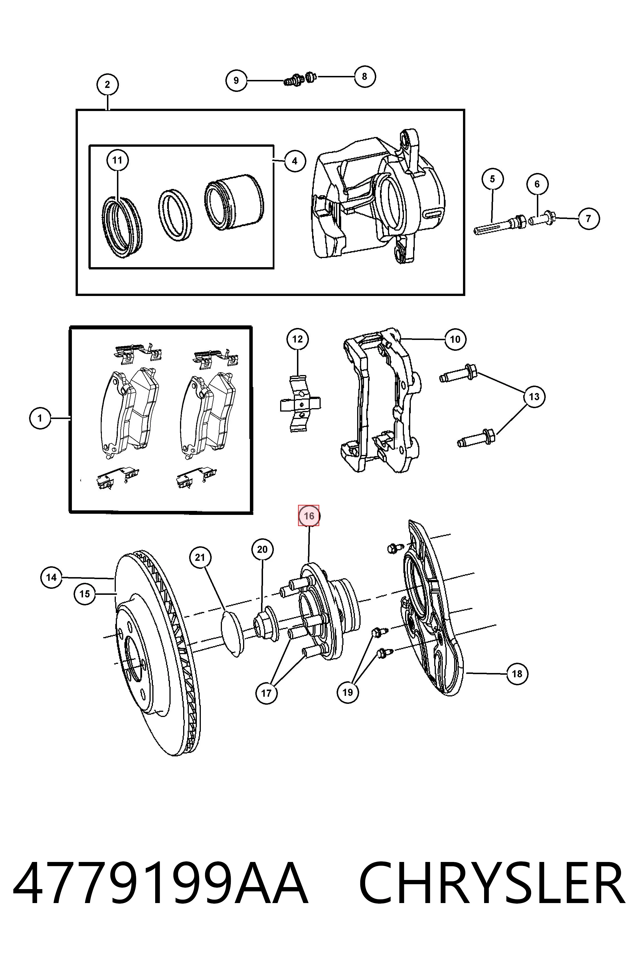 4779199AA Chrysler Ступица колеса передняя