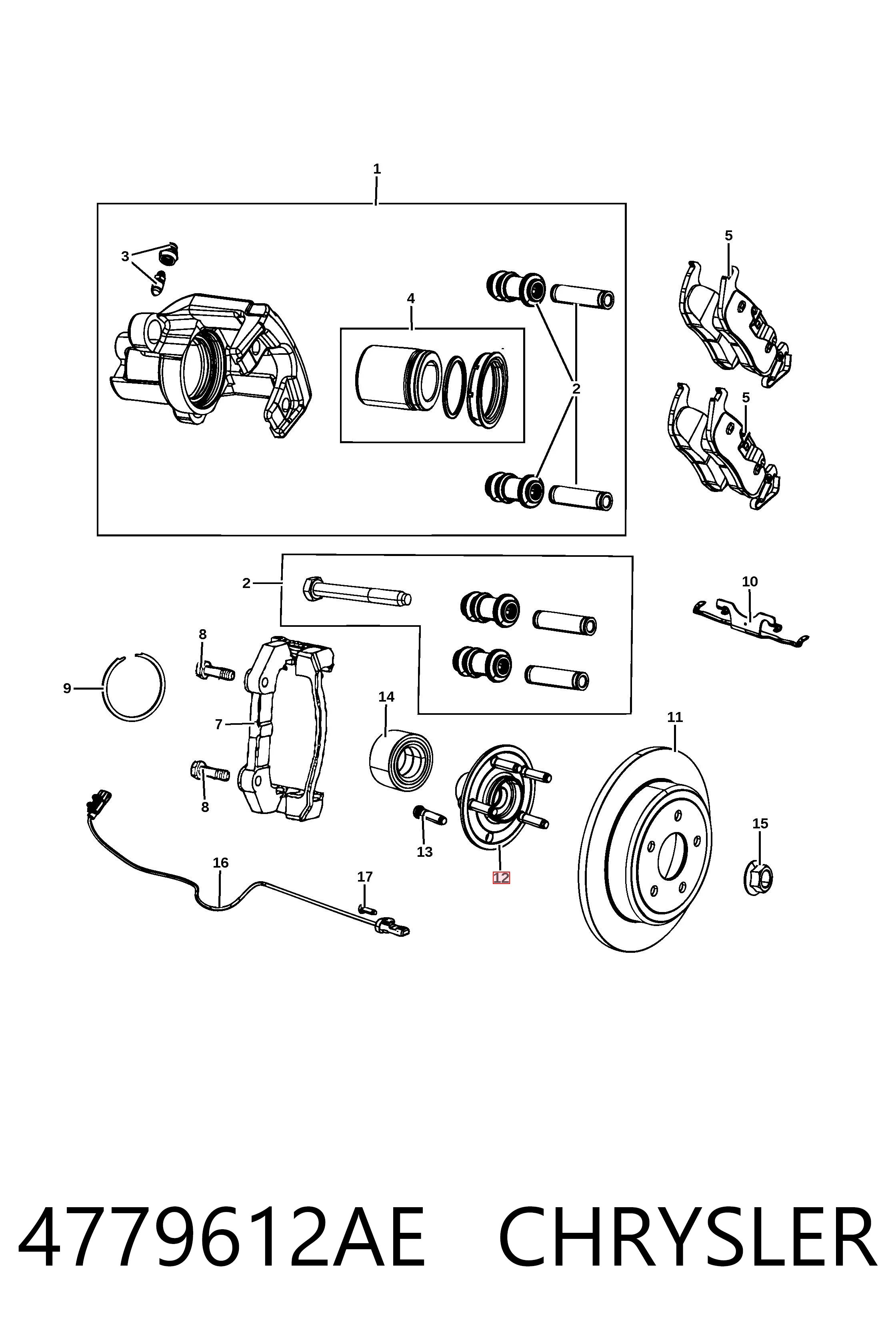 Ступица заднего колеса Fiat/Alfa/Lancia K04779612AC