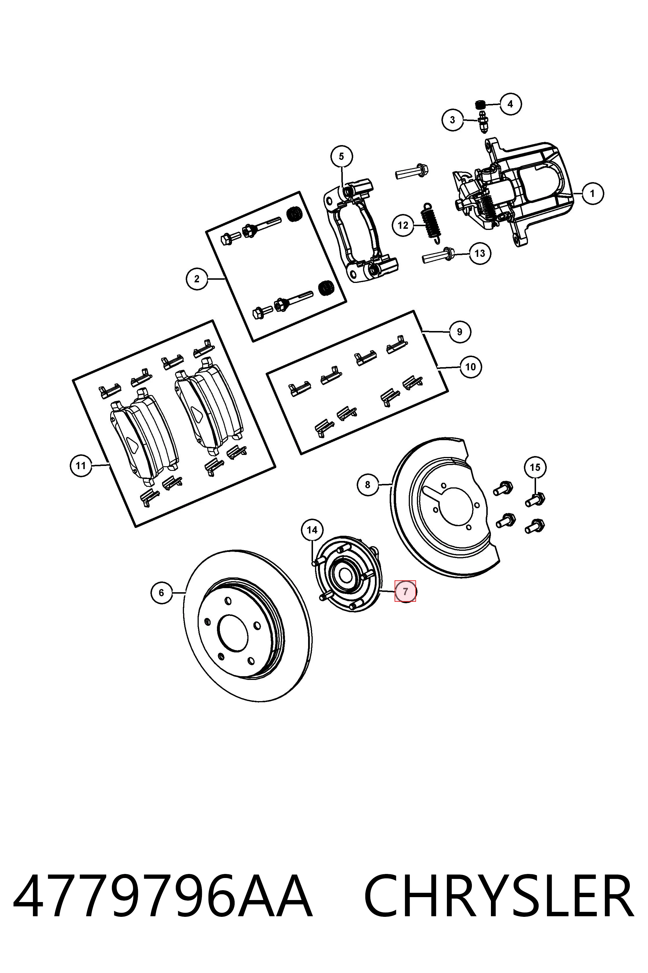 Ступица задняя правая K04779796AA Fiat/Alfa/Lancia