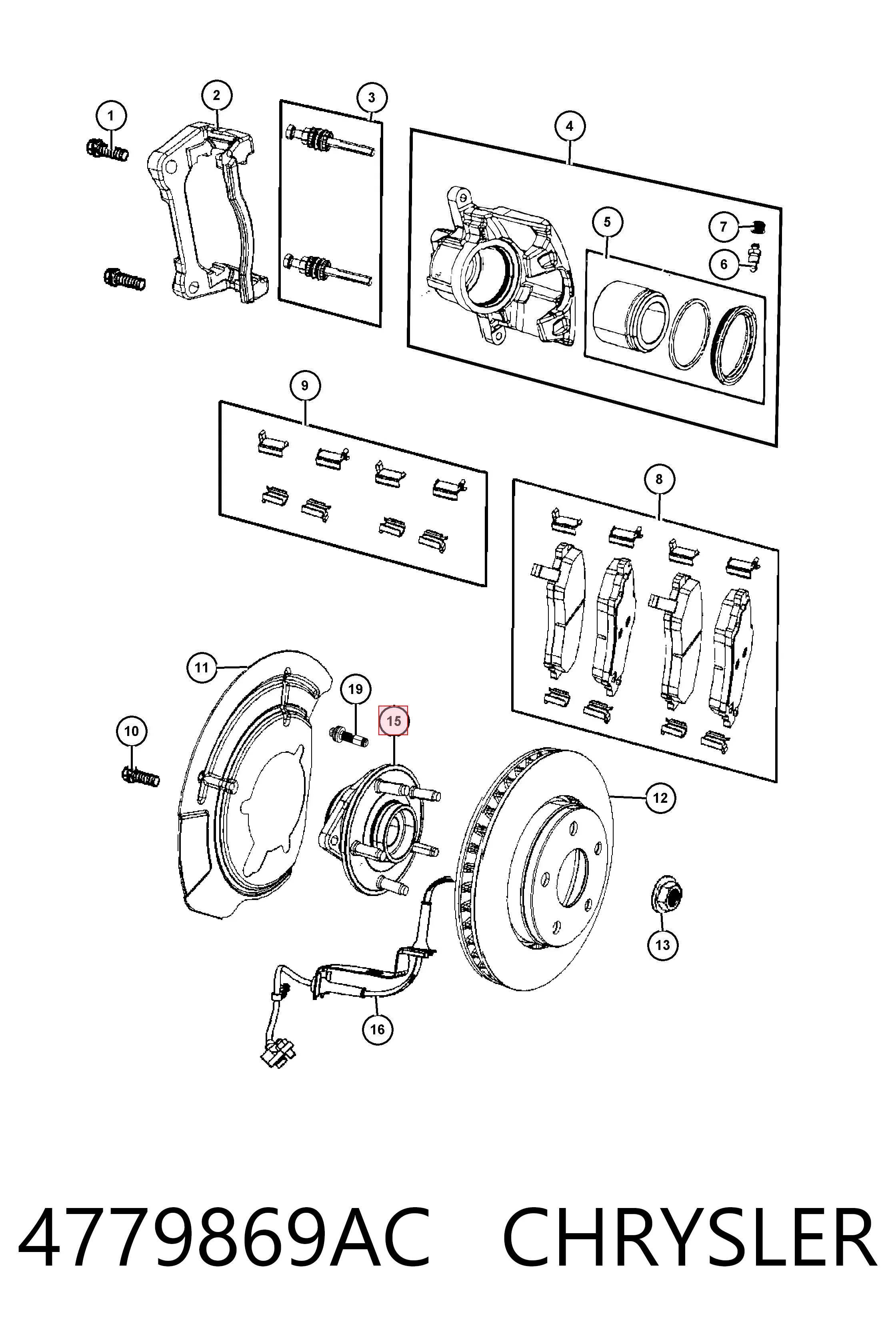 Ступицы передних колес Fiat/Alfa/Lancia K04779869AC цена, от 63.90 USD