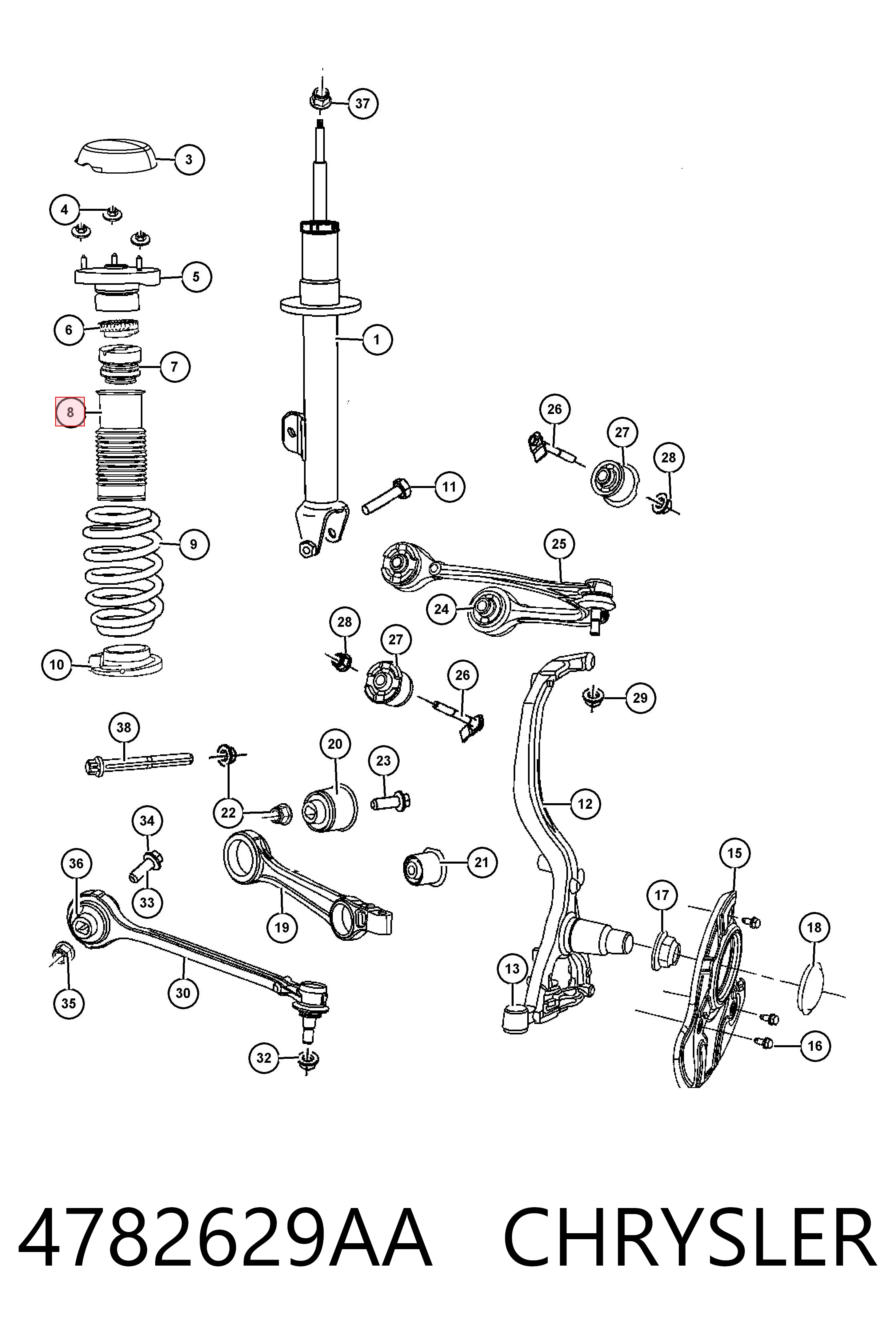 RK2629A Raiso Пыльник стойки передней
