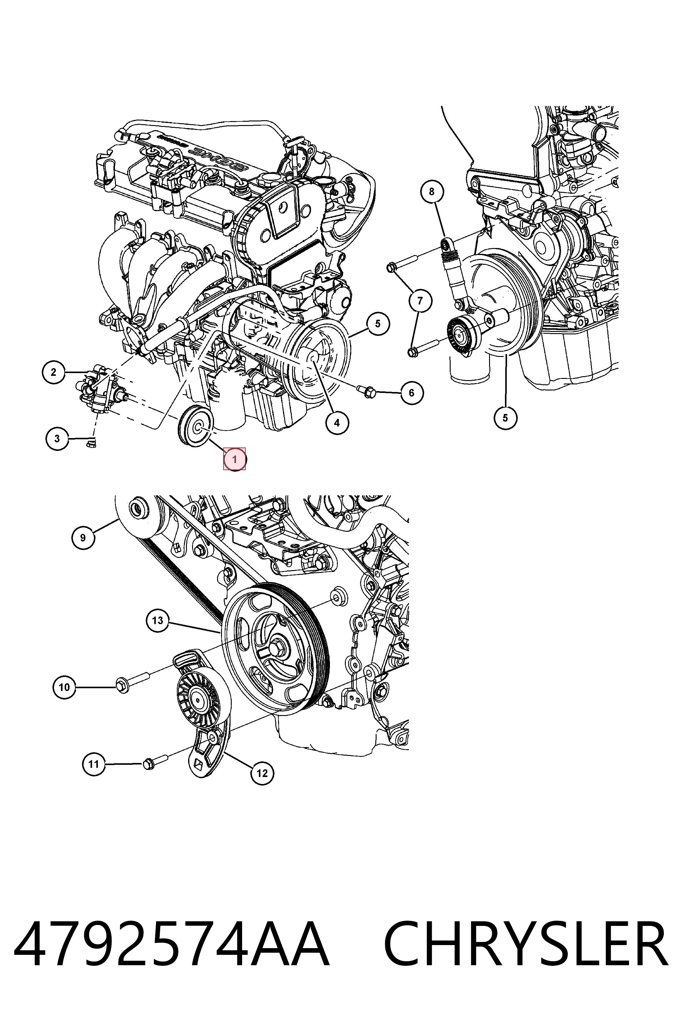 4792574AA Chrysler Шкив насоса ГУР