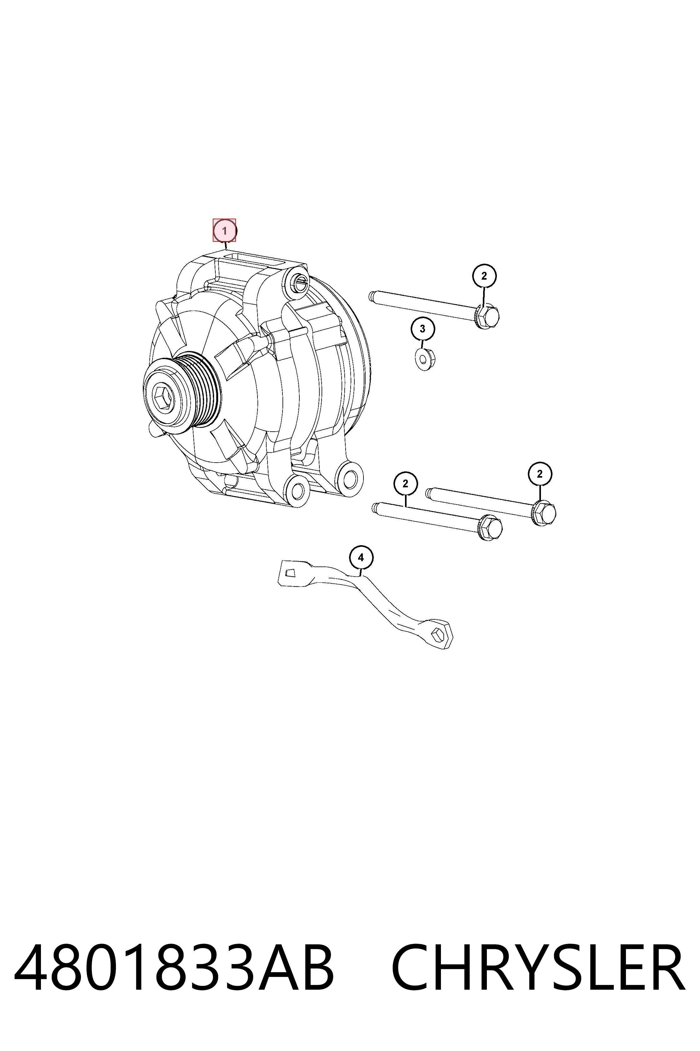 Автомобильный генератор Chrysler 4801833AB цена, от 180.53 USD