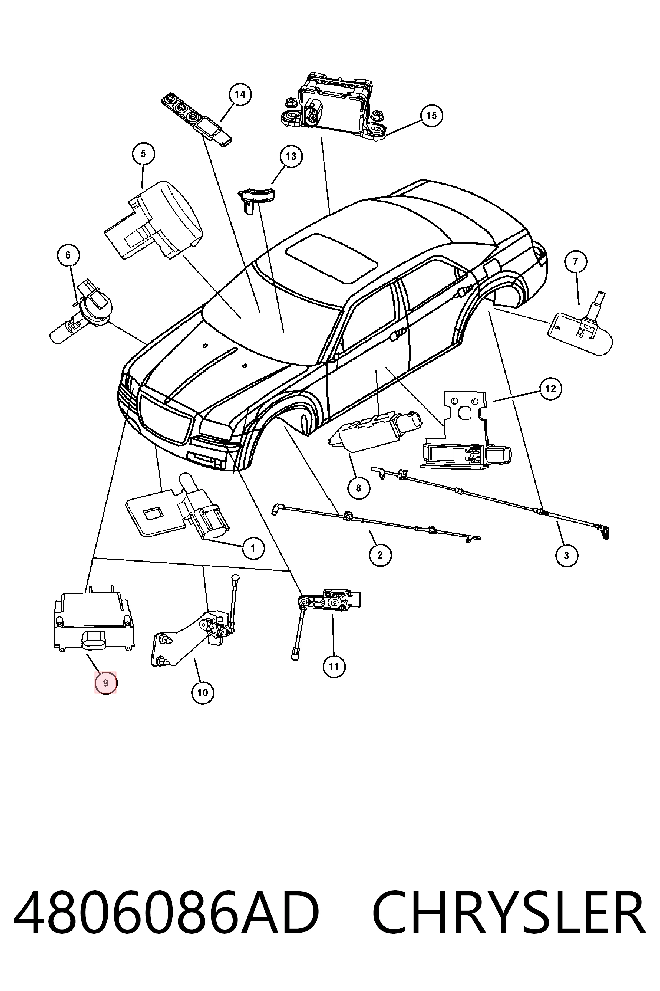 Купить K04806086AB Fiat/Alfa/Lancia Модуль управления (ЭБУ) светом фар