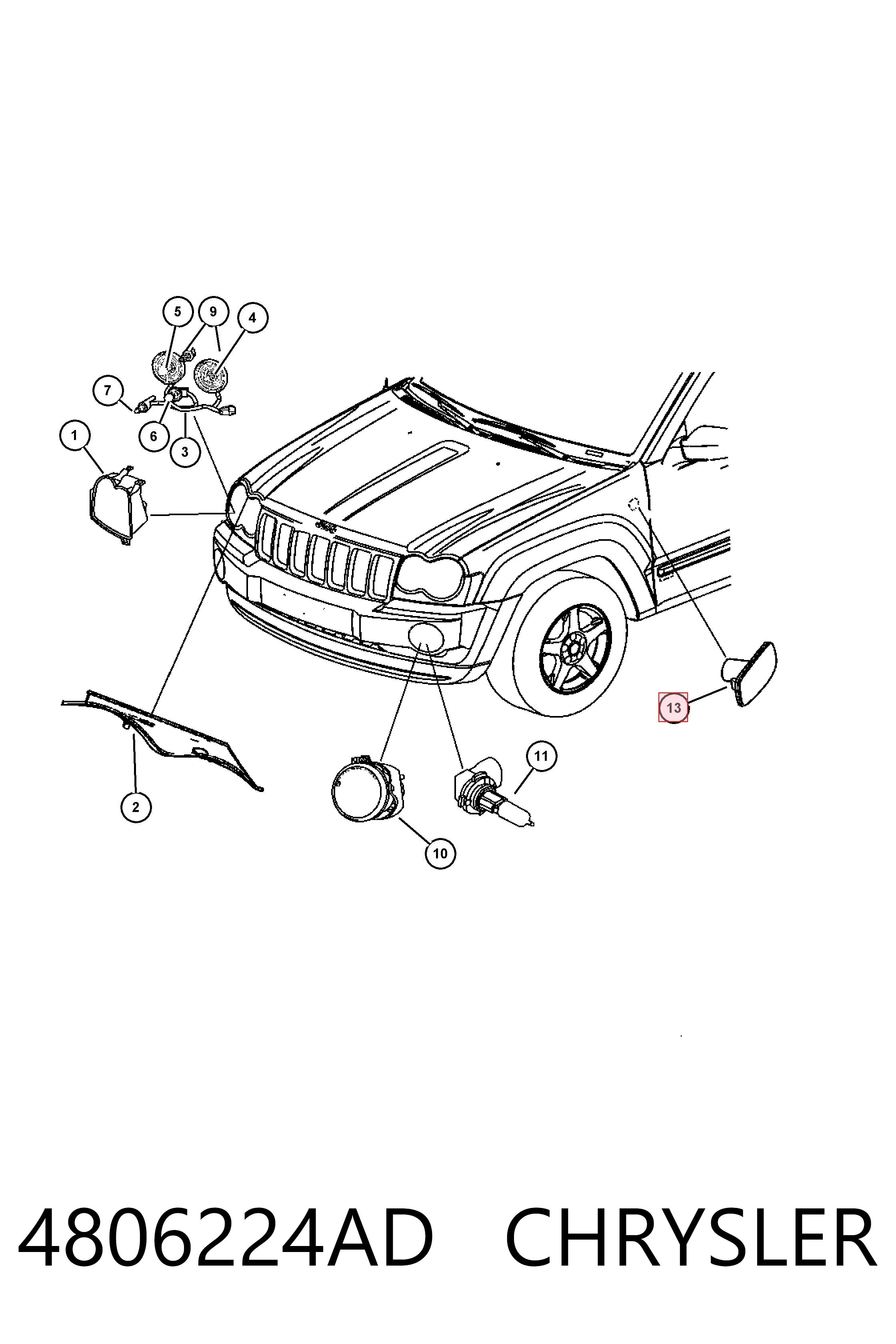 4806224AD Chrysler Повторитель поворота на крыло