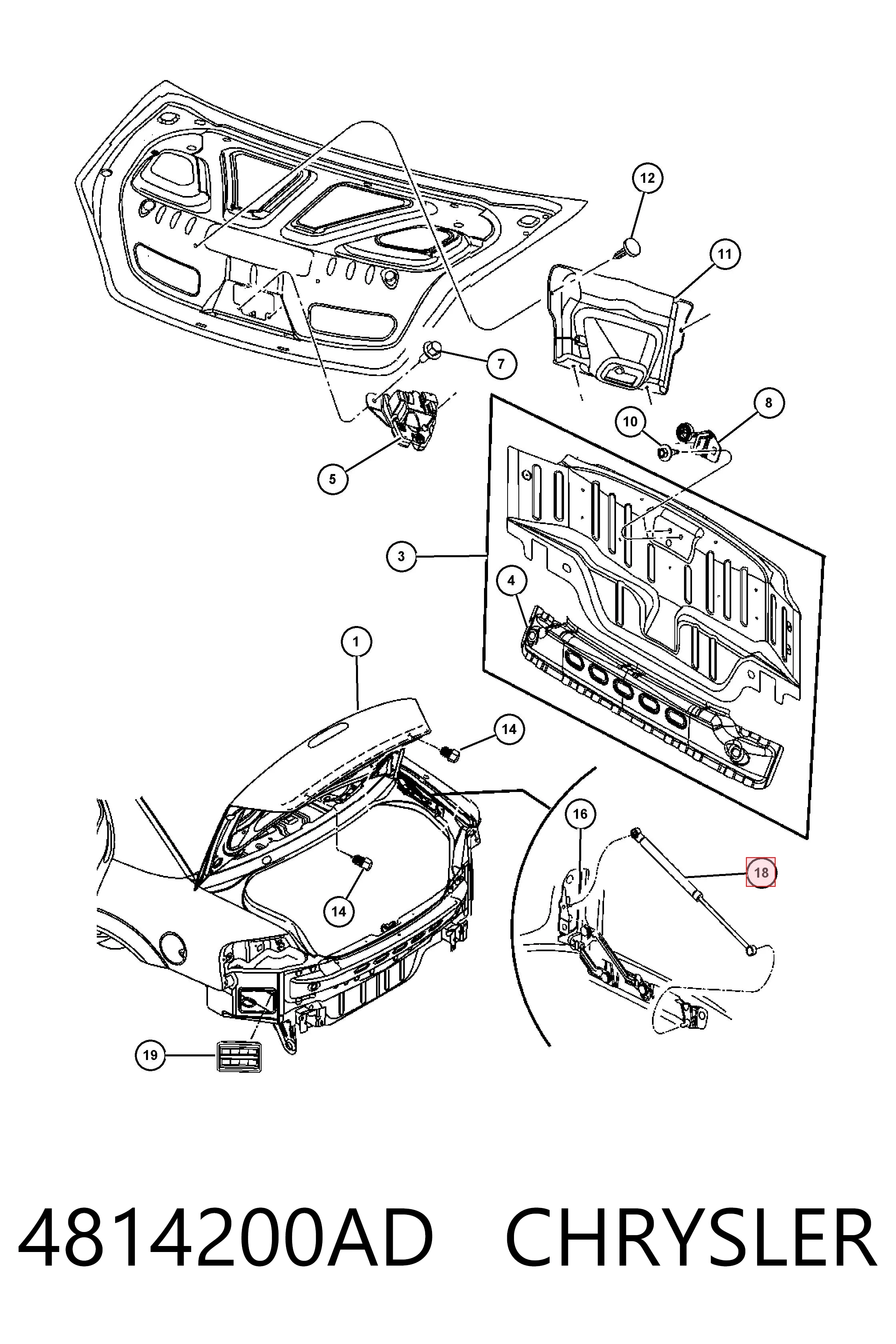 Купить K04814200AF Fiat/Alfa/Lancia Амортизатор двери багажника