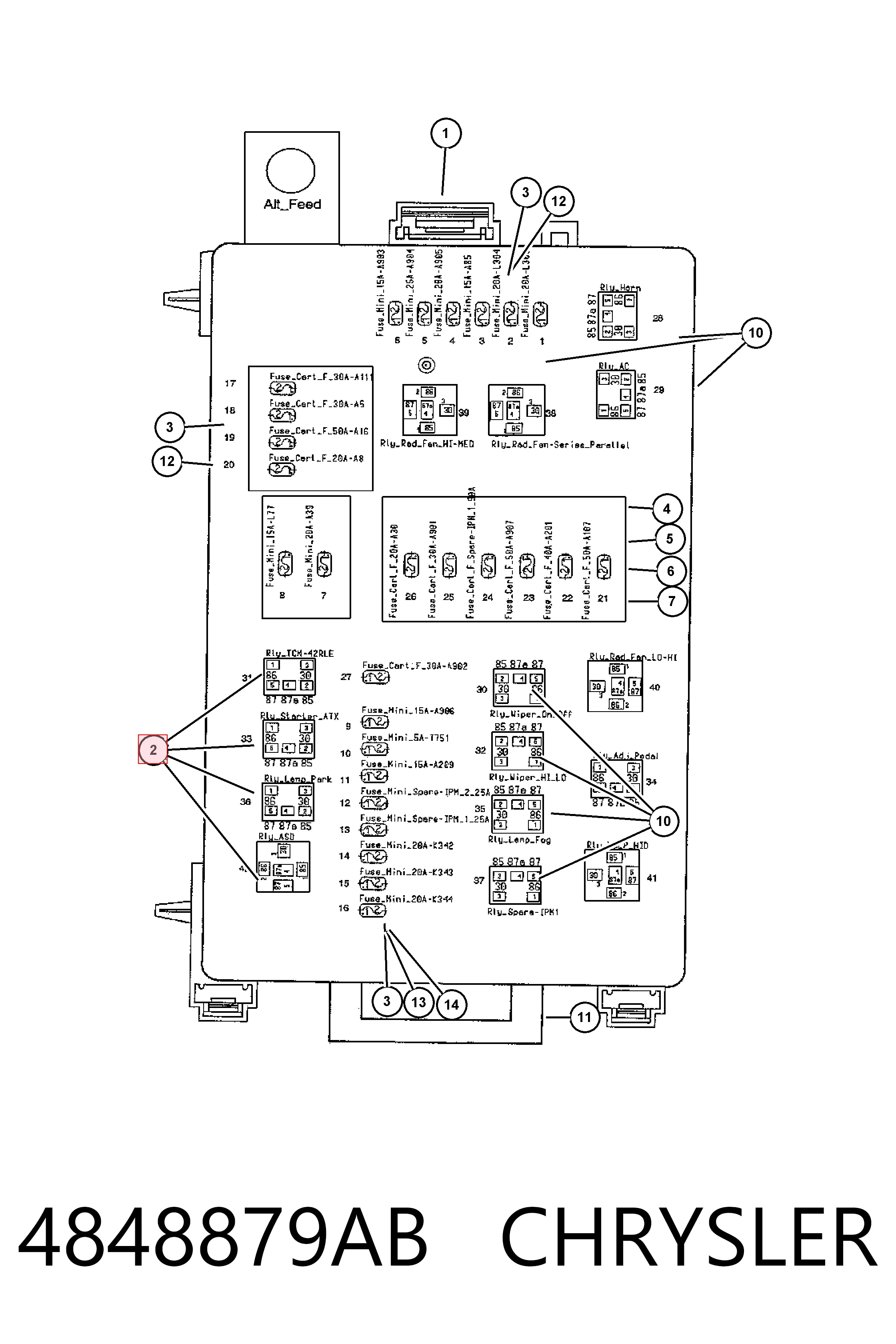 K04848879AB Fiat/Alfa/Lancia Реле фар передних
