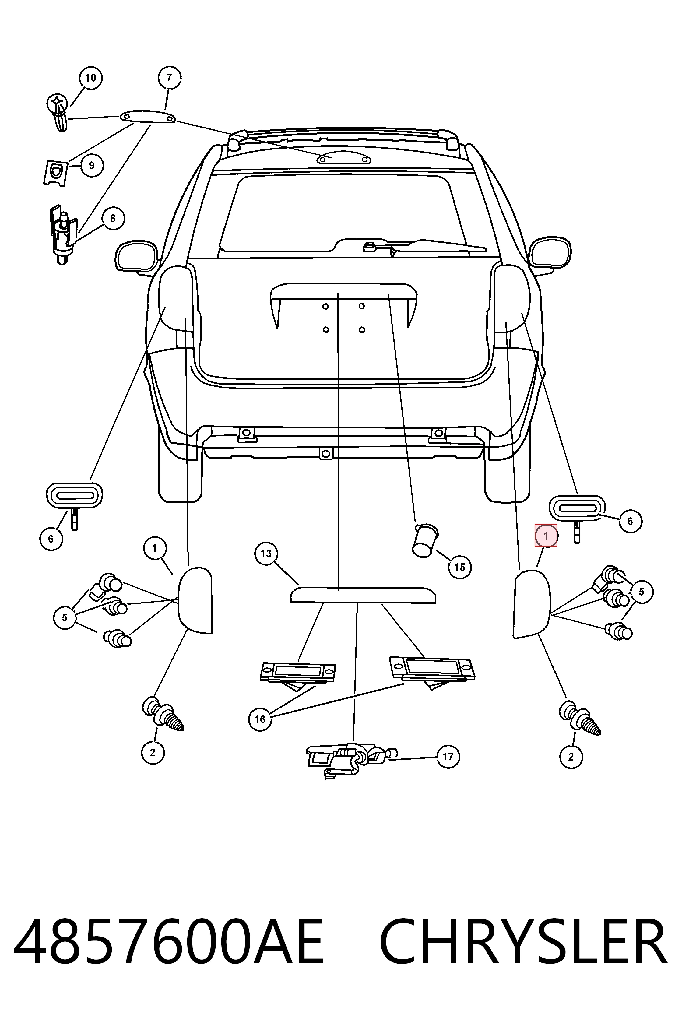 Фонари задние на Chrysler Voyager II GS 