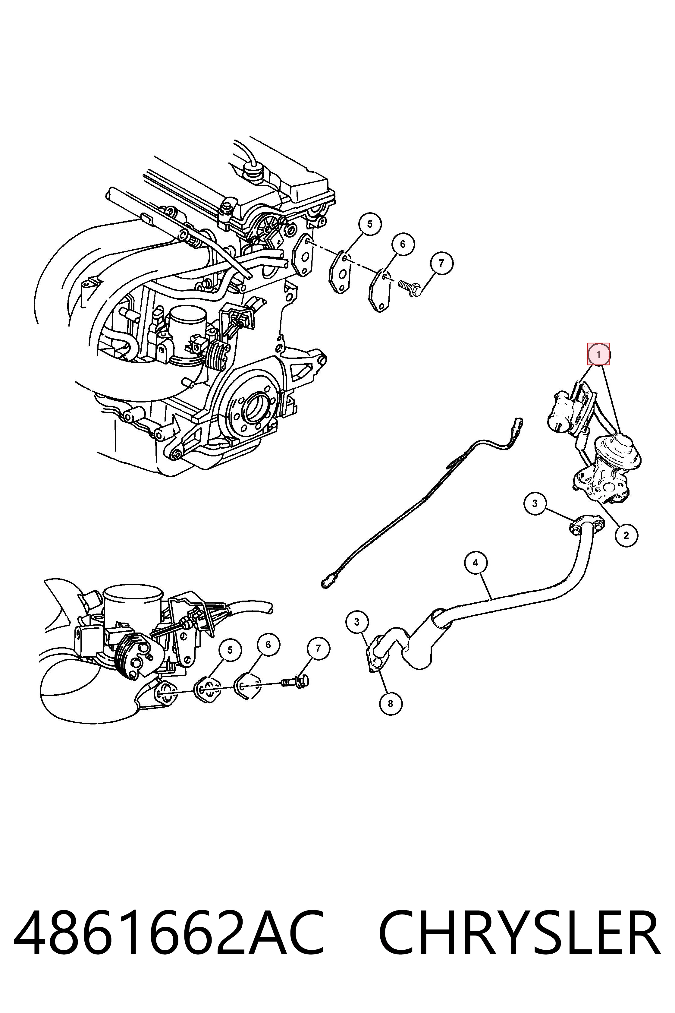 4861662AC Chrysler Клапан рециркуляции отработавших газов EGR