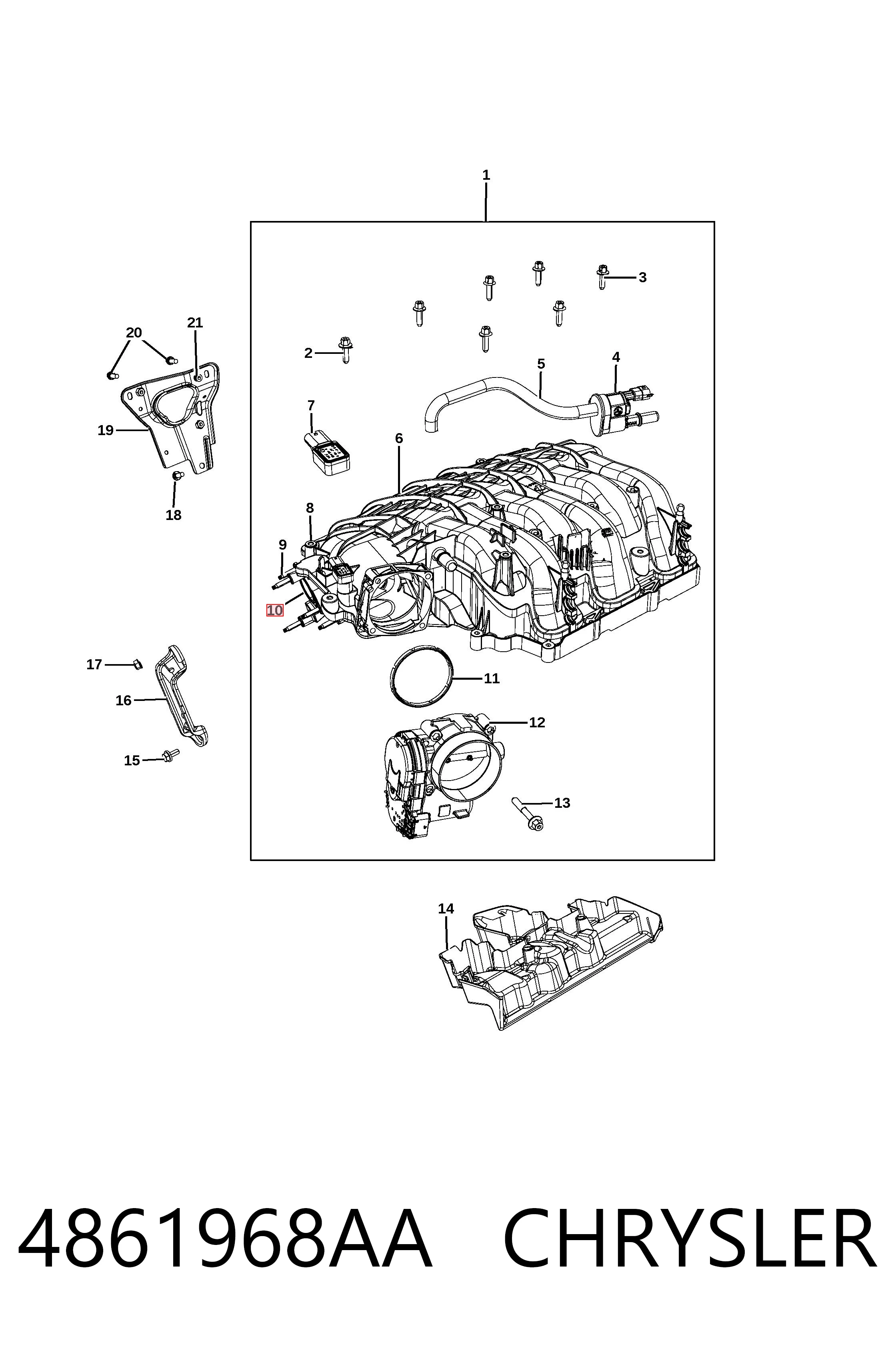 4861968AA Chrysler Прокладка EGR клапана рециркуляции